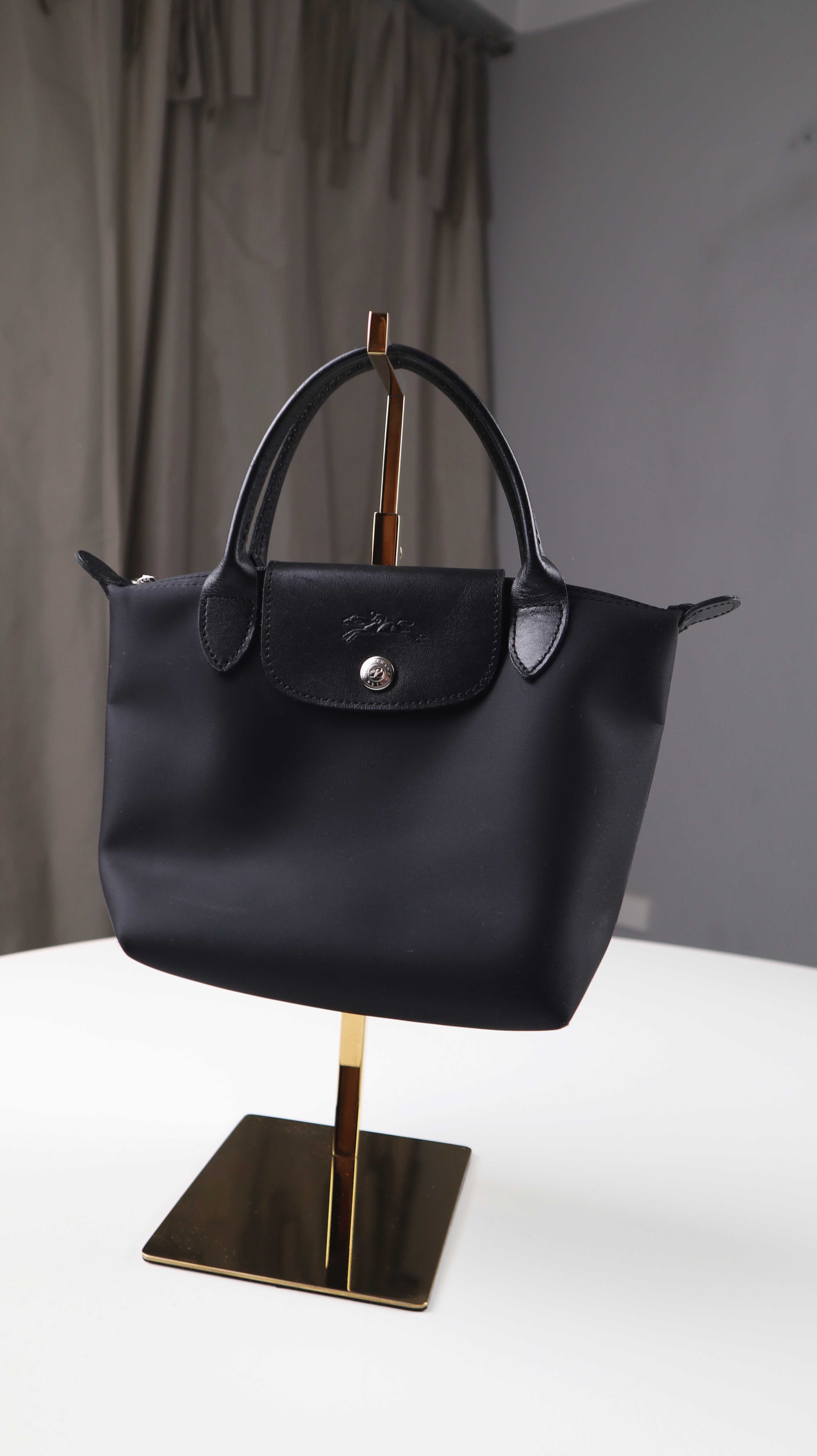 Longchamp Damen Le Pliage Schwarz Tasche Handtasche S