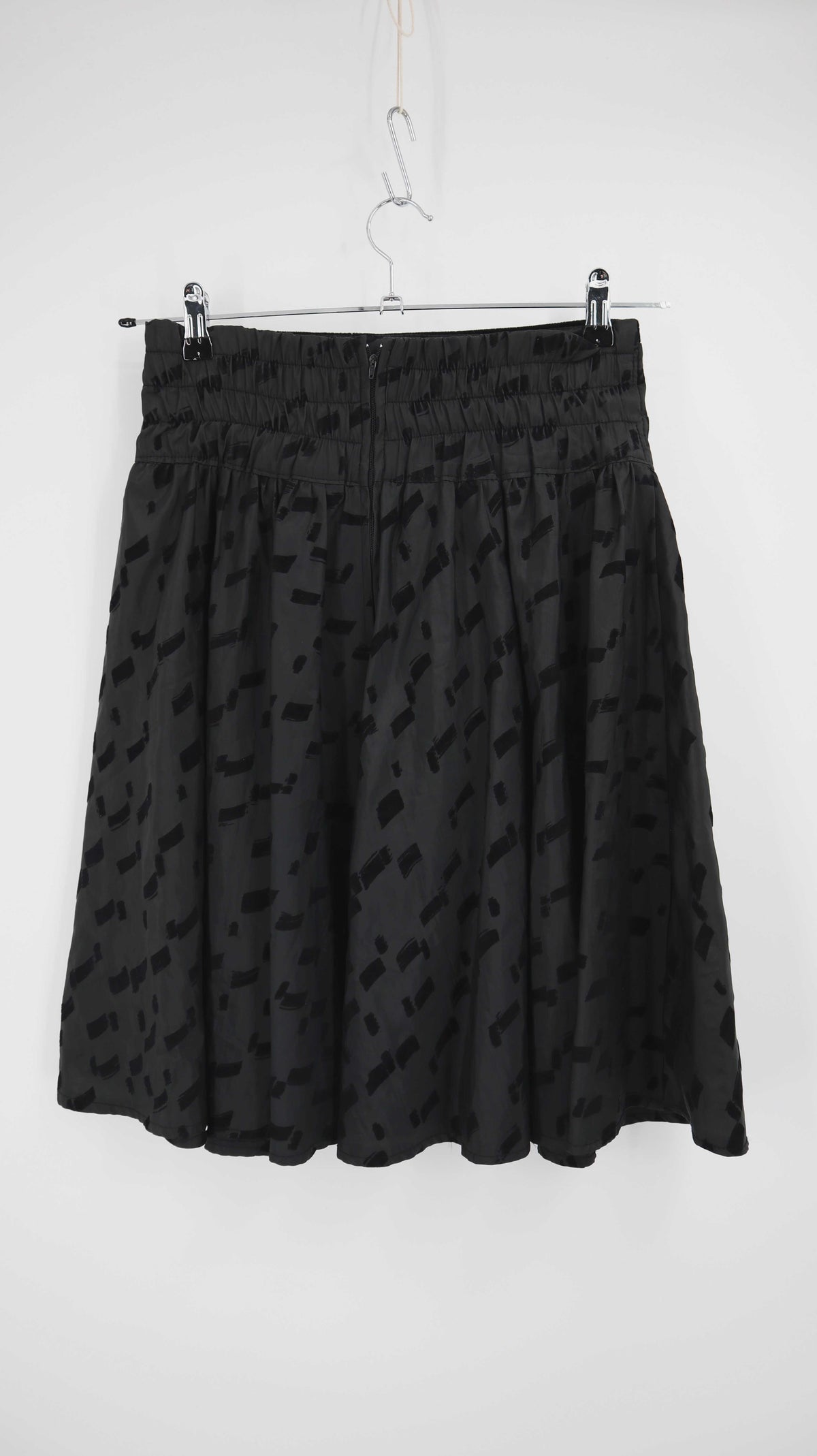 True Vintage Rock schwarz Midi Tulpenrock Samt Samtrock 38 M