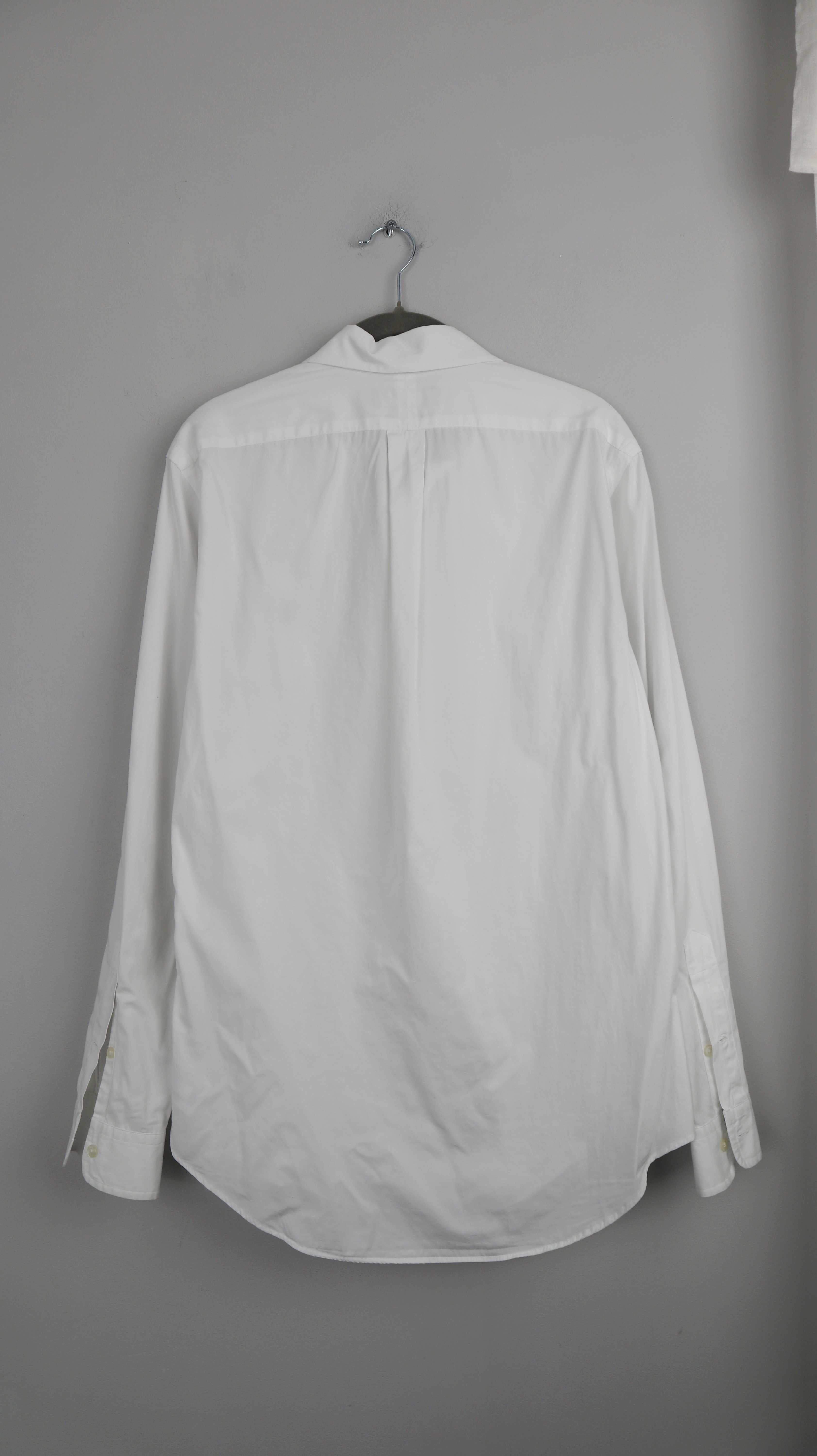 Ralph Lauren Polo Hemd weiß weiss M slim git langärmlig einfarbig Shirt Oberteil