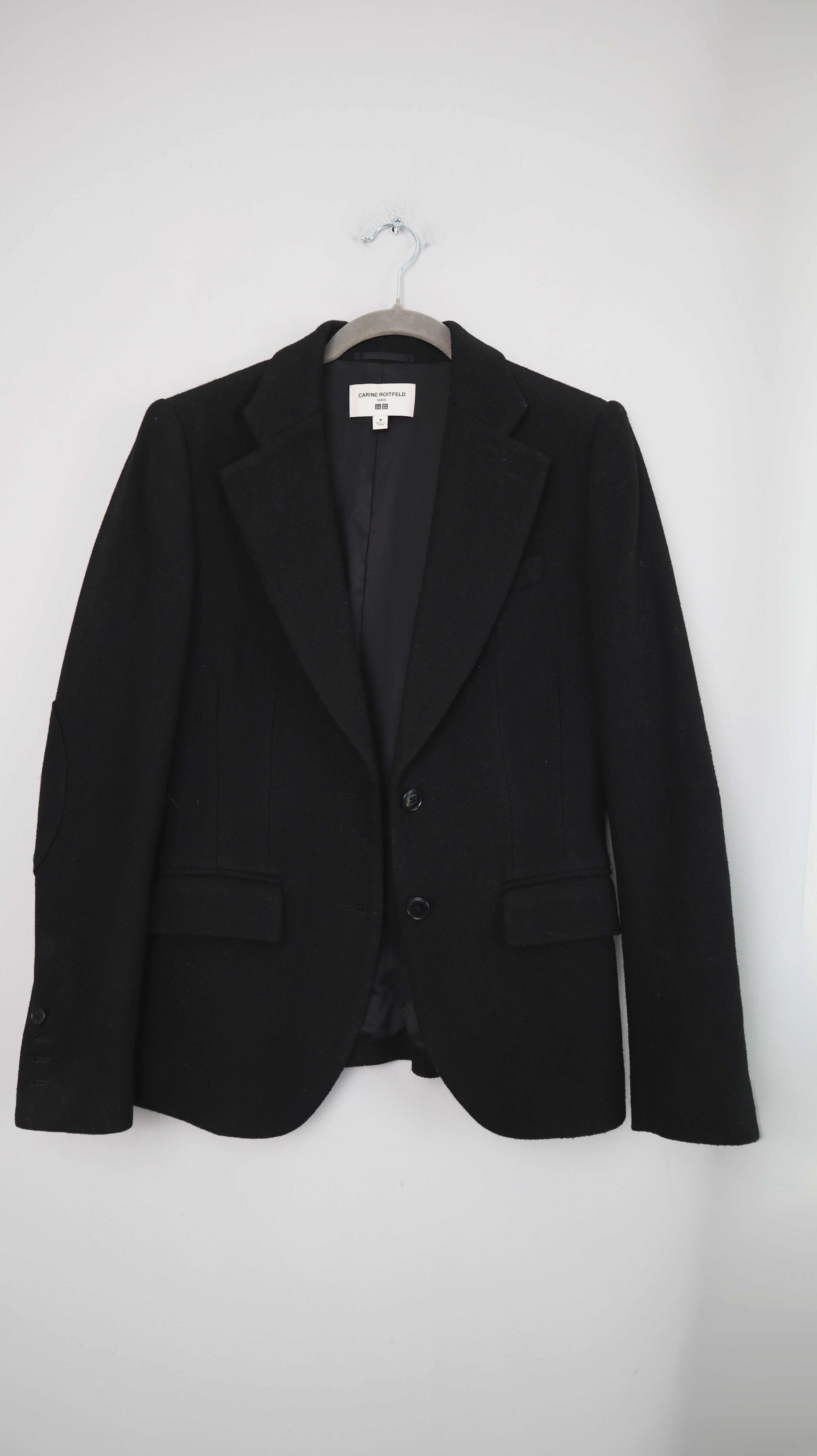 Carine Roitfeld x Uniqlo Blazer schwarz 38 M Wolle Wollblazer Jacke