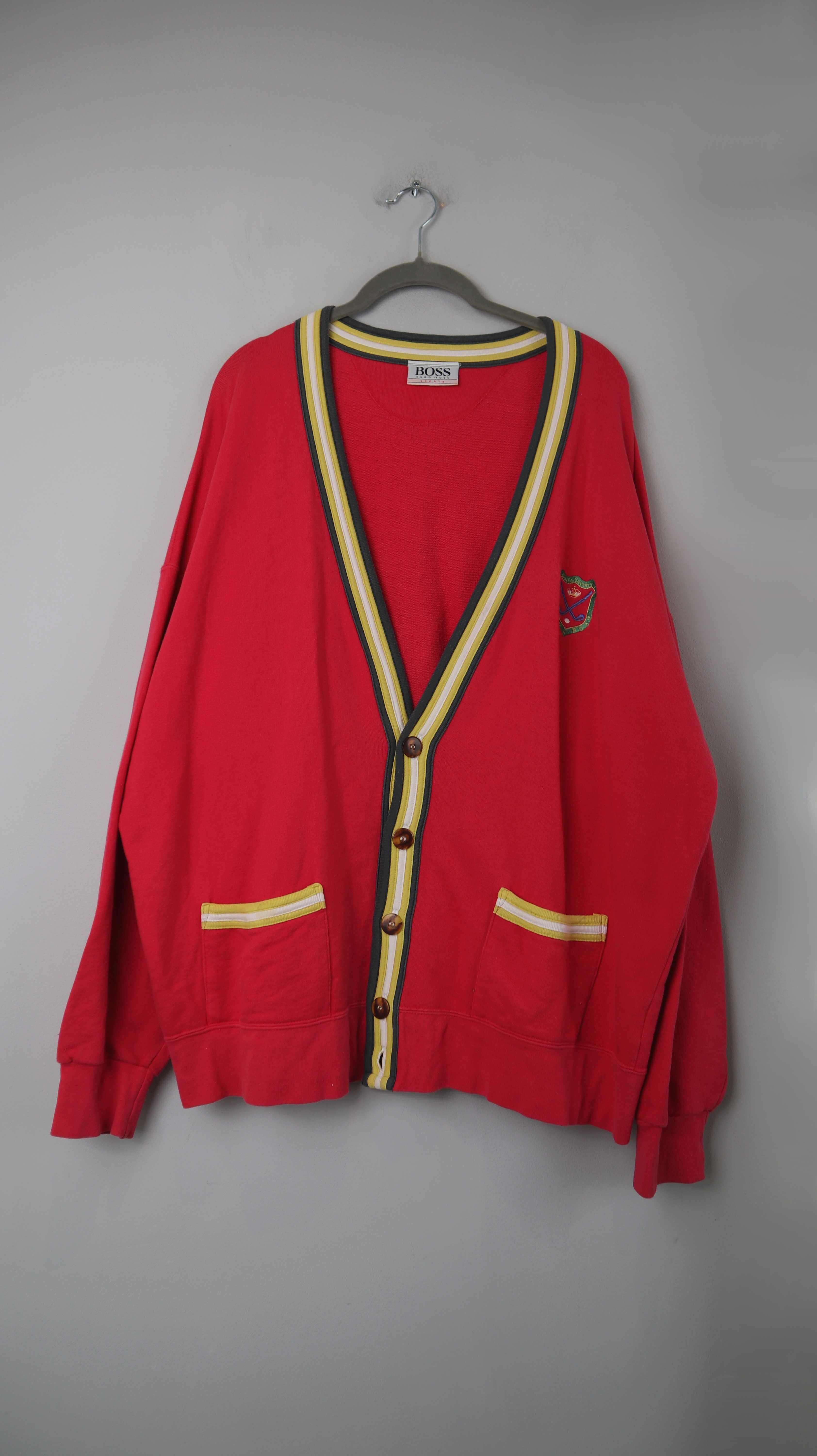 Hugo Boss Sport Cardigan Cardigan rot L Strickjacke true Vintage