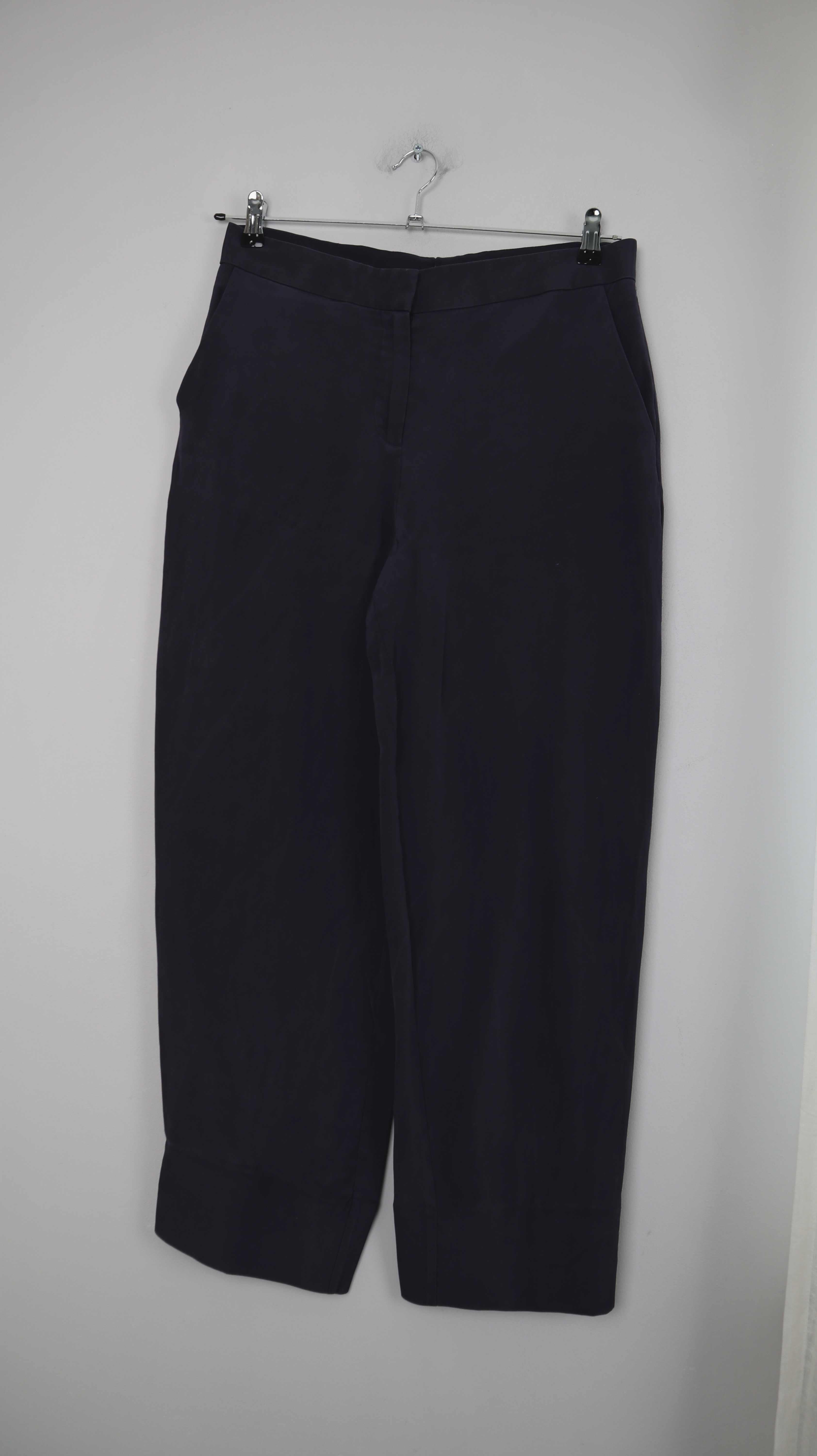 COS Hose Blau 38 M dunkelblau Seide Seidenhose straight leg