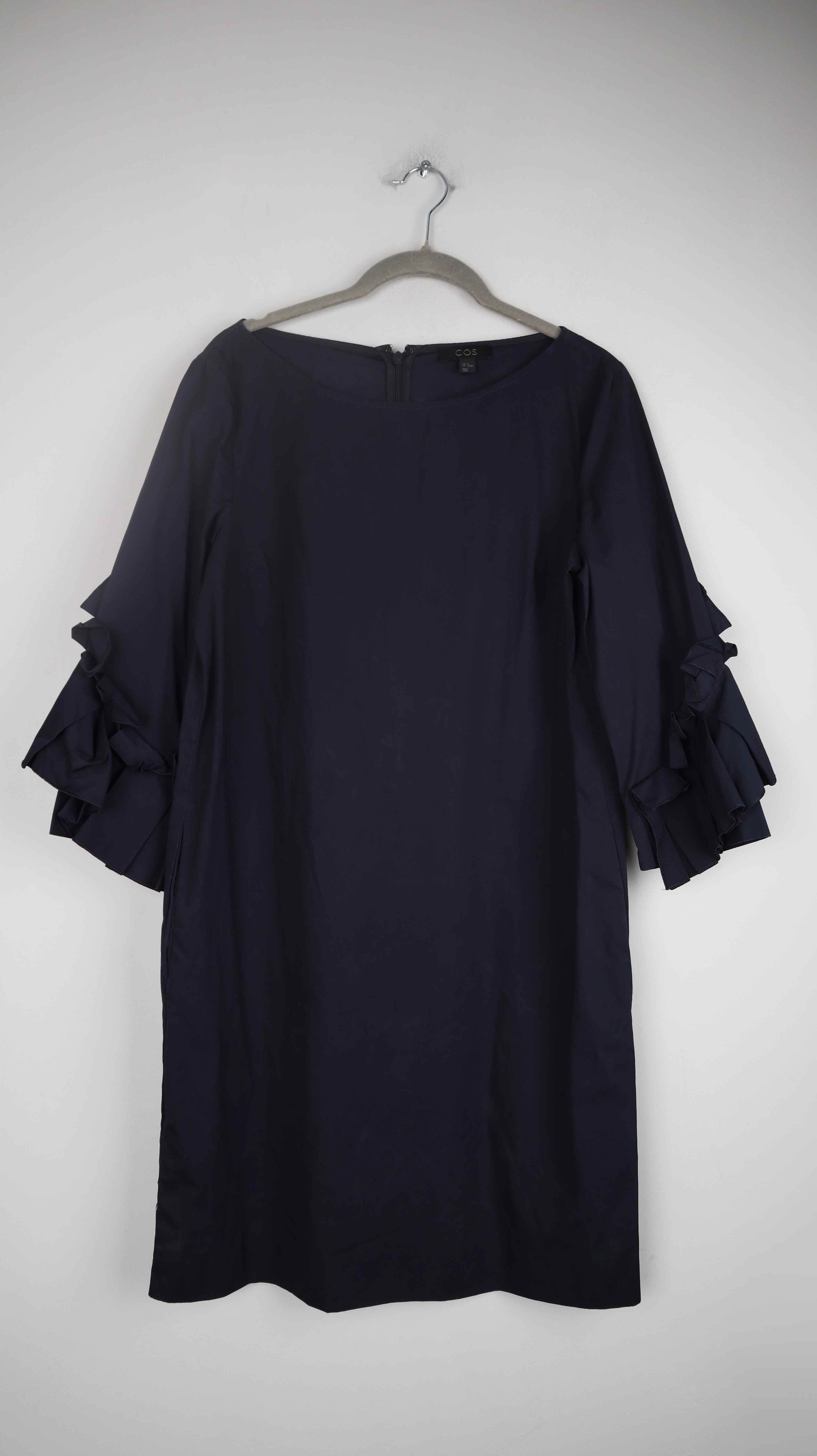 Cos Kleid Blau dunkelblau 38 M Midi Midikleid Sommerkleid basic