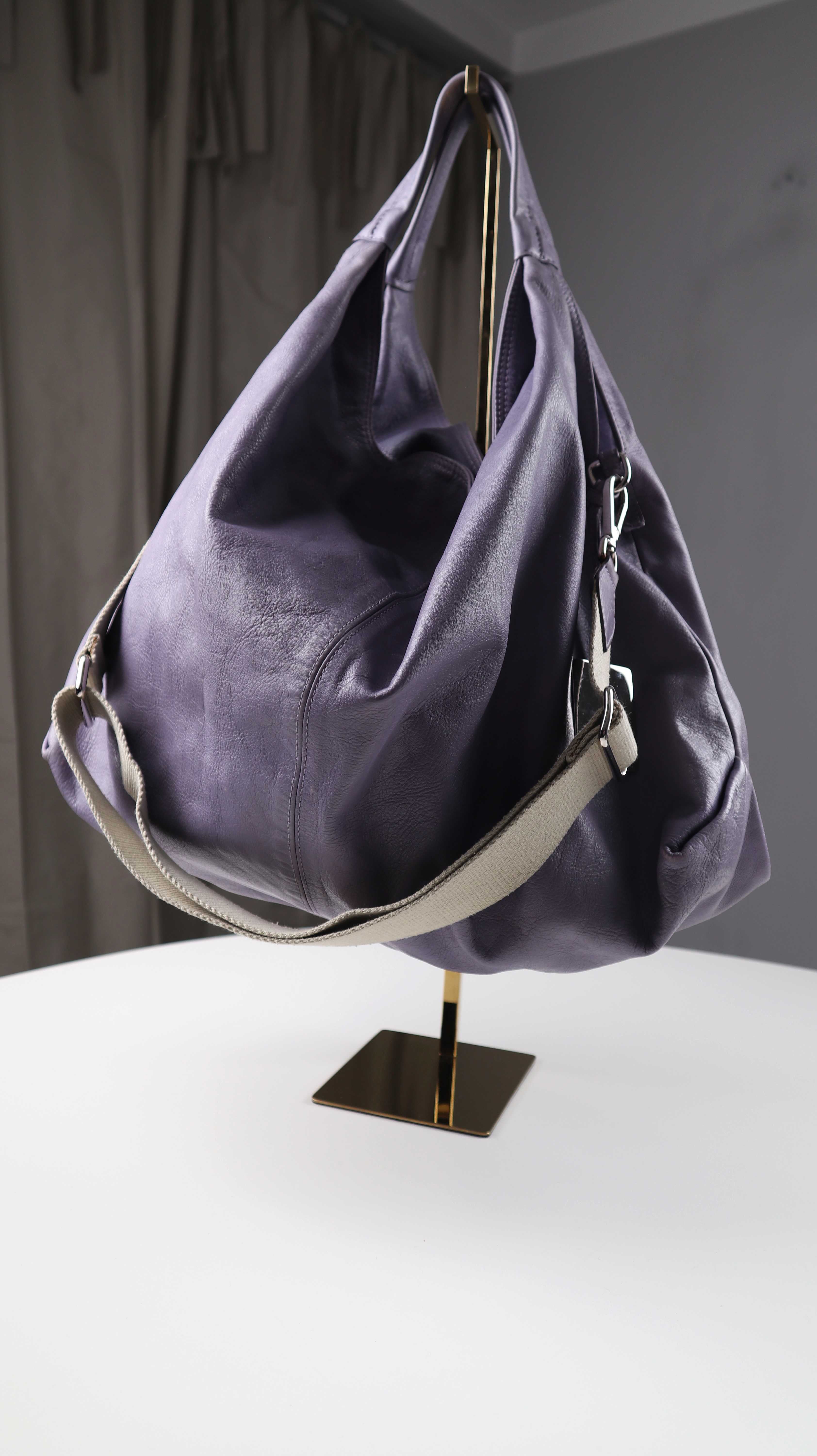 Abro Tasche Handtasche lila Flieder Ledertasche Schultertasche Shopper