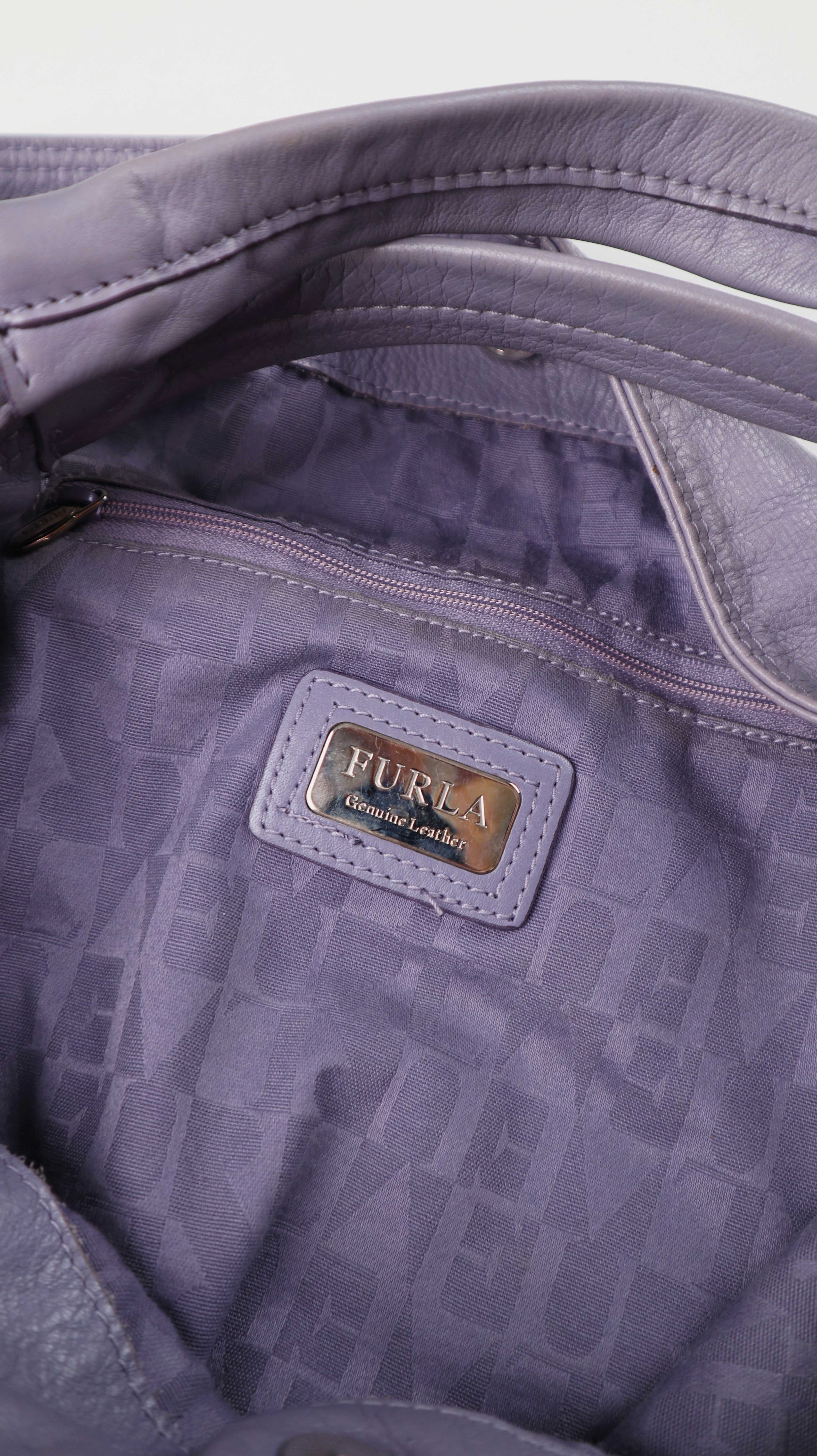 Abro Tasche Handtasche lila Flieder Ledertasche Schultertasche Shopper