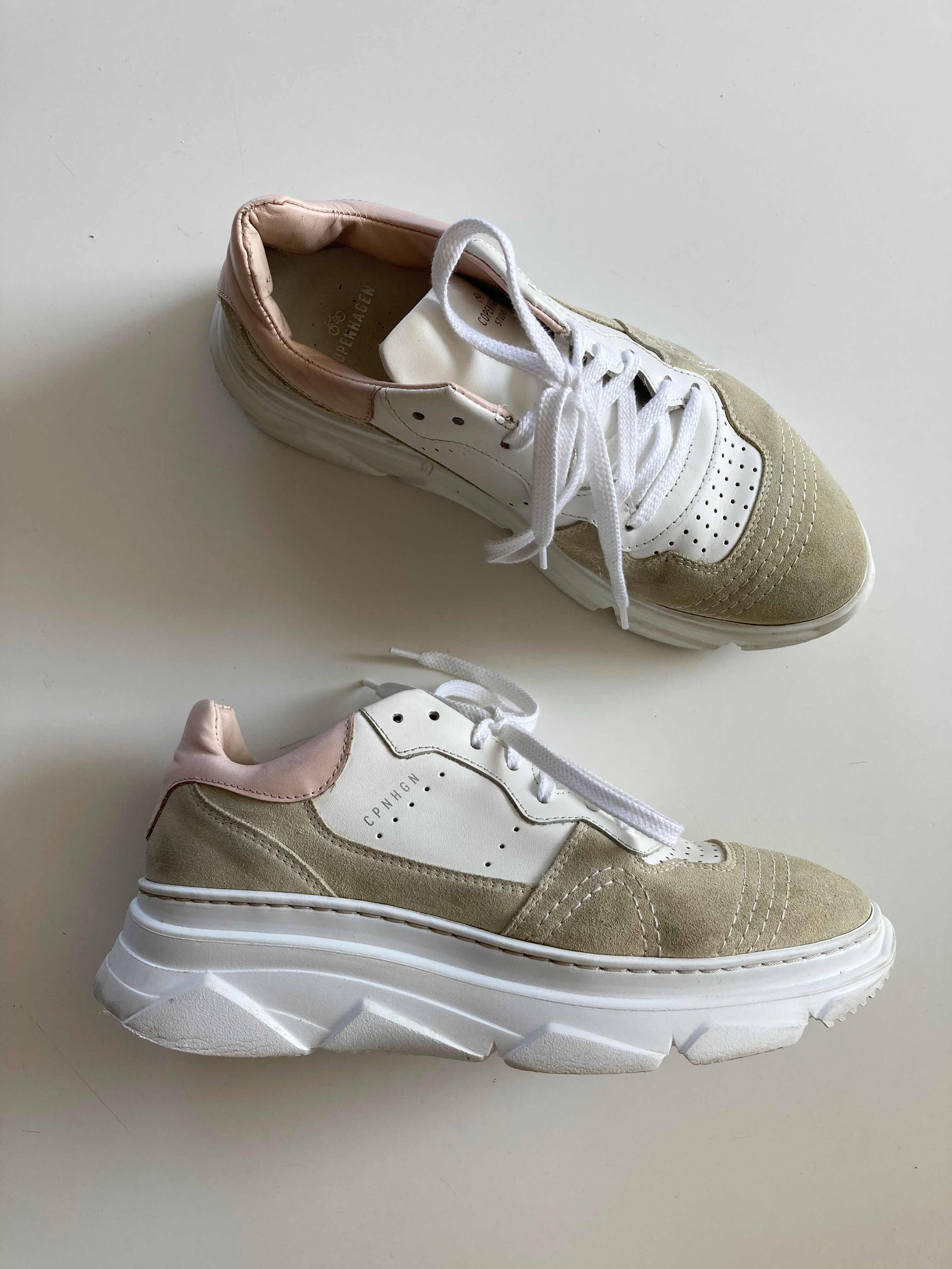 Copenhagen Sneaker Turnschuhe Weiß Creme 39 Leder Ledersneaker