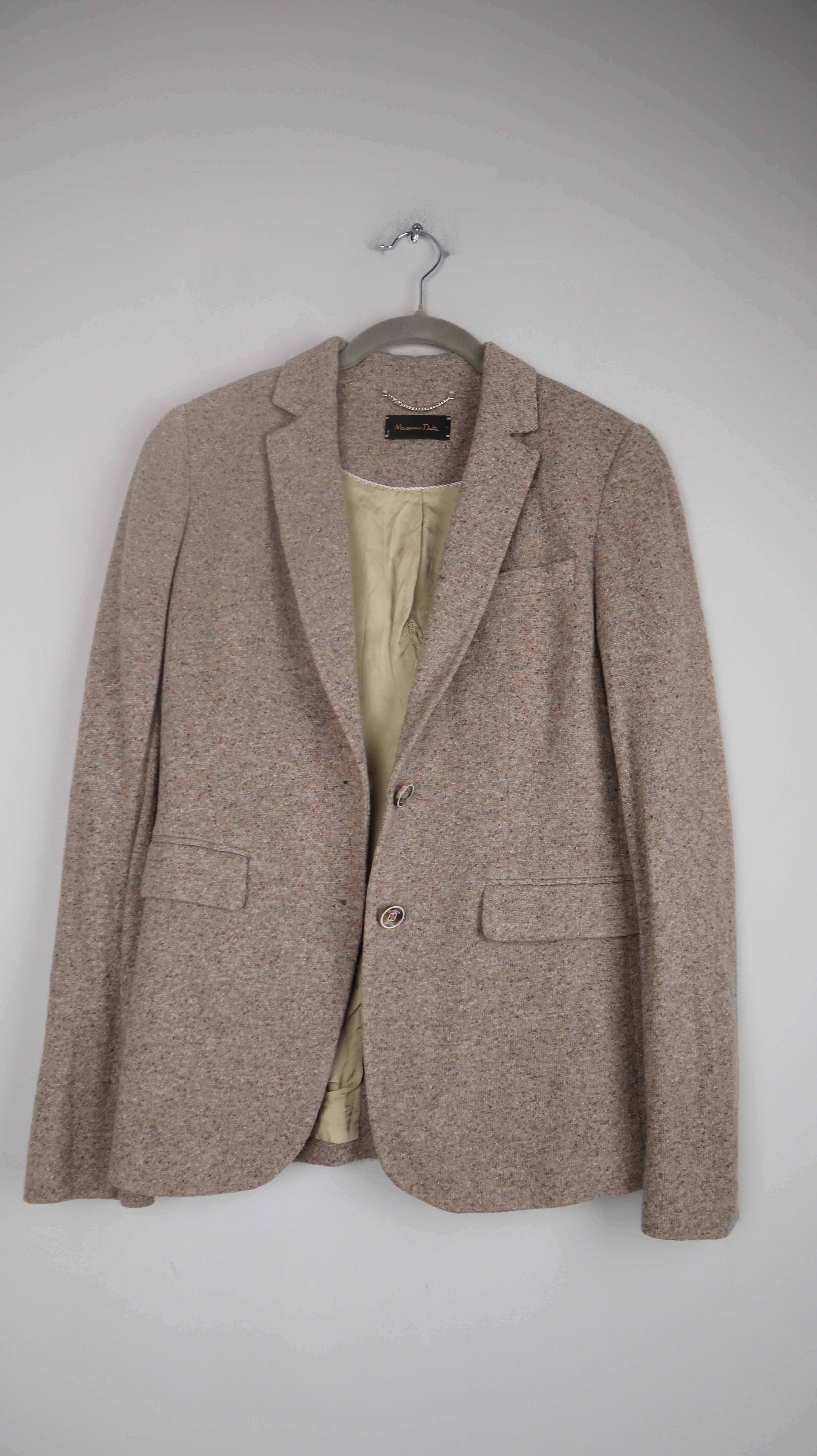 Massimo Dutti Blazer braun 36 S Jacke Wolle Wollblazer Beige