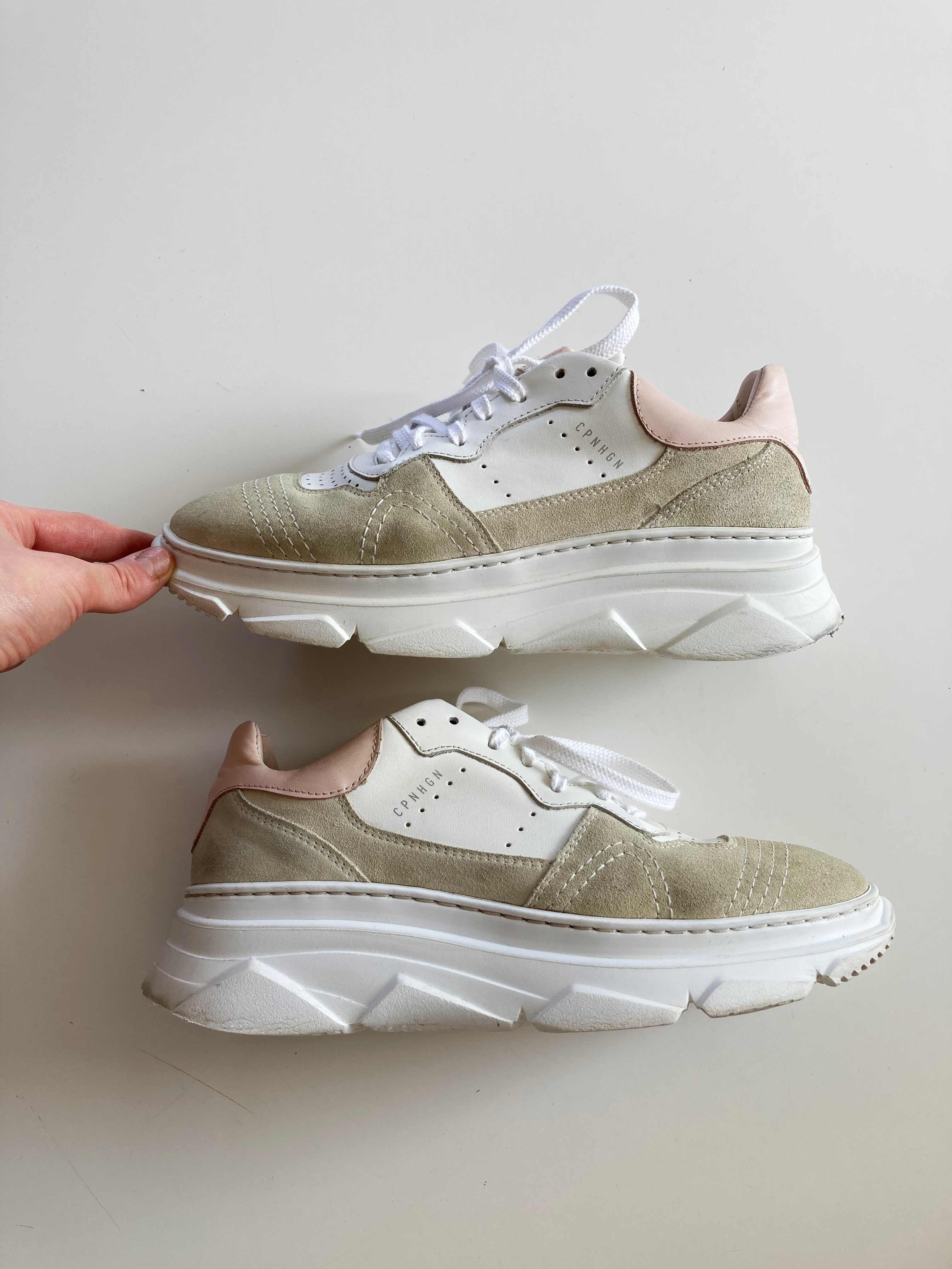 Copenhagen Sneaker Turnschuhe Weiß Creme 39 Leder Ledersneaker