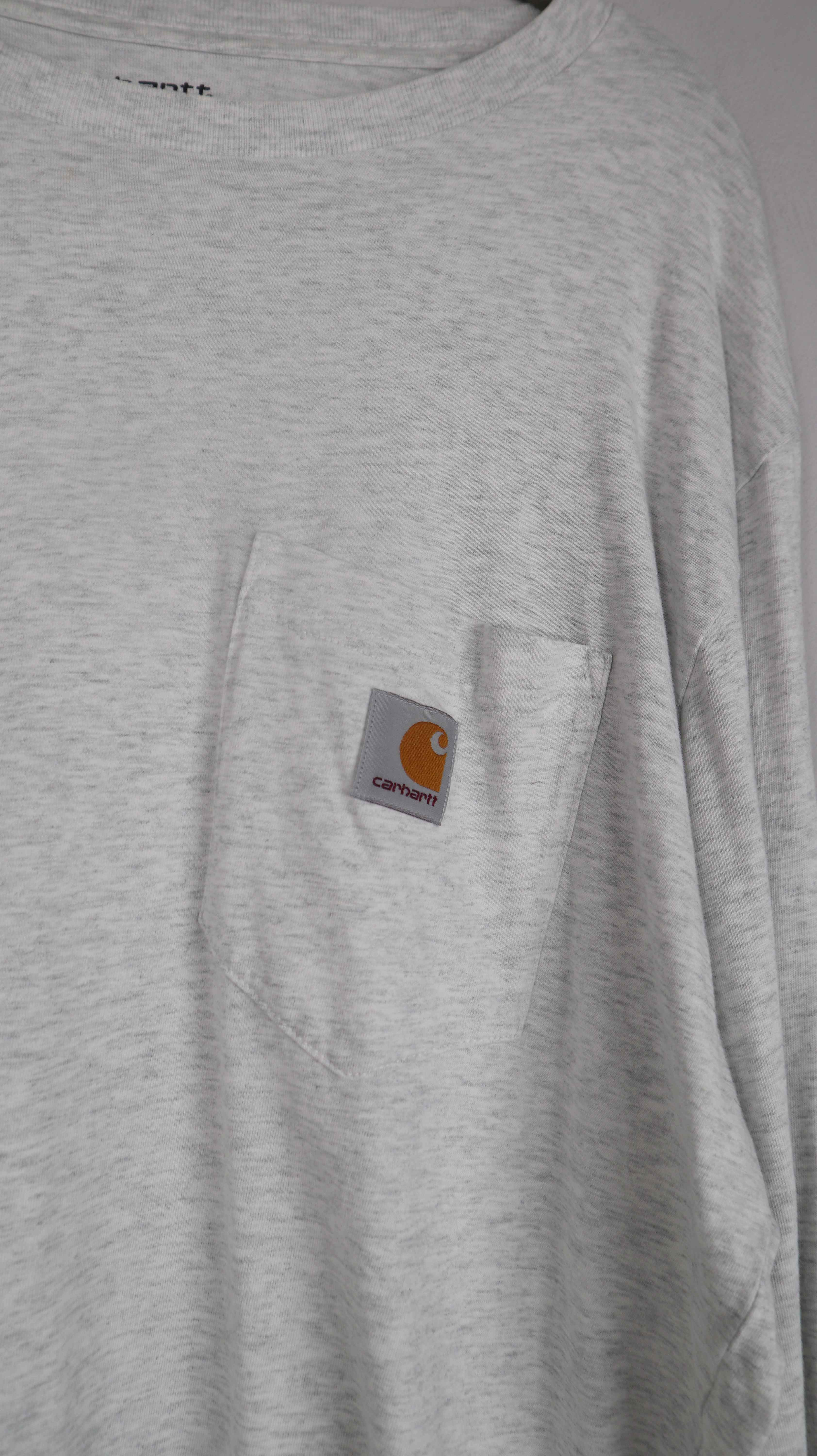 Carhartt Longsleeve Grau L L/S Pocket T-Shirt Oberteil Hellgrau