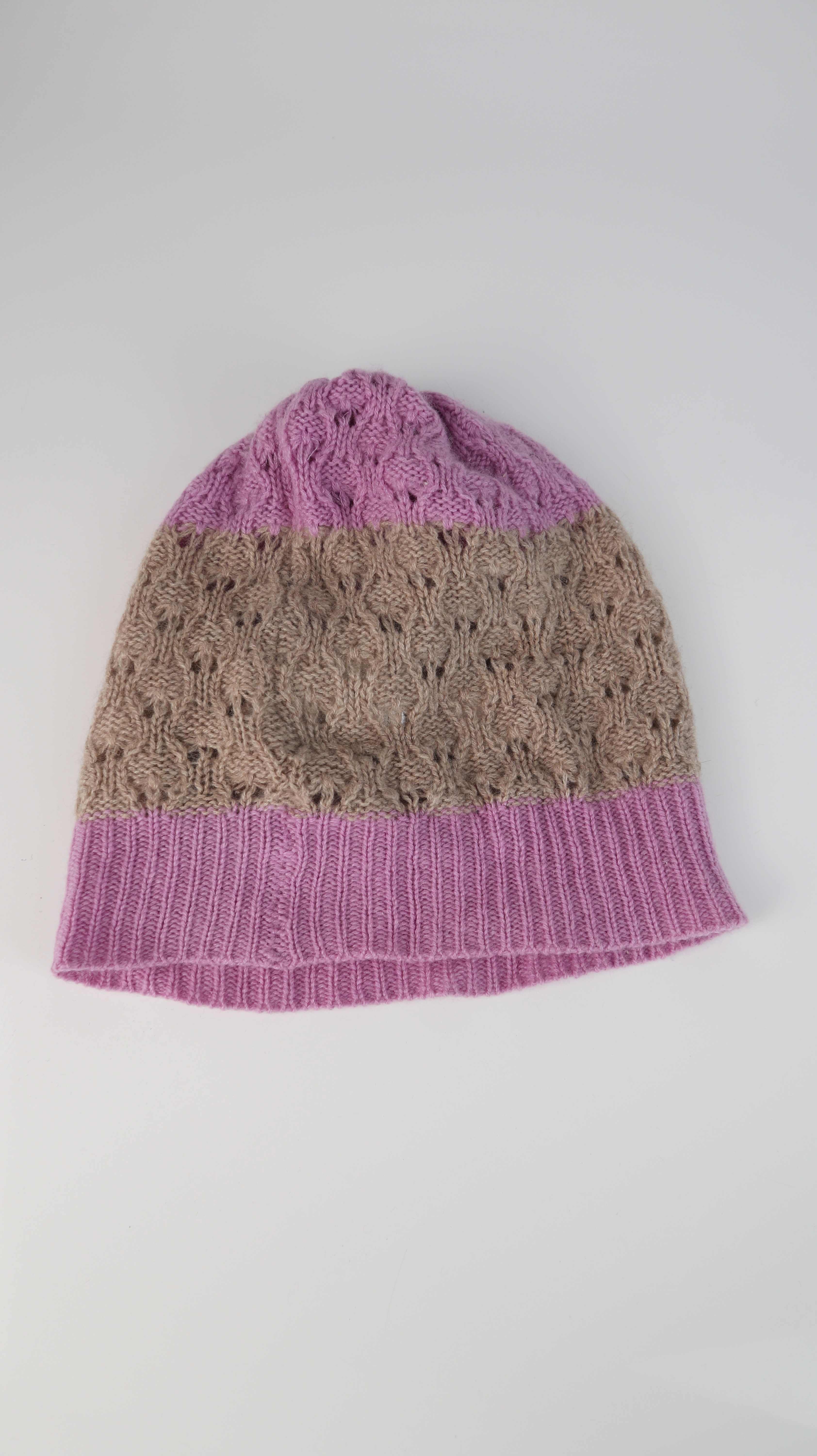 Zadig & Voltaire Mütze Beanie rosa braun gestreift Cashmere Cashmeremütze