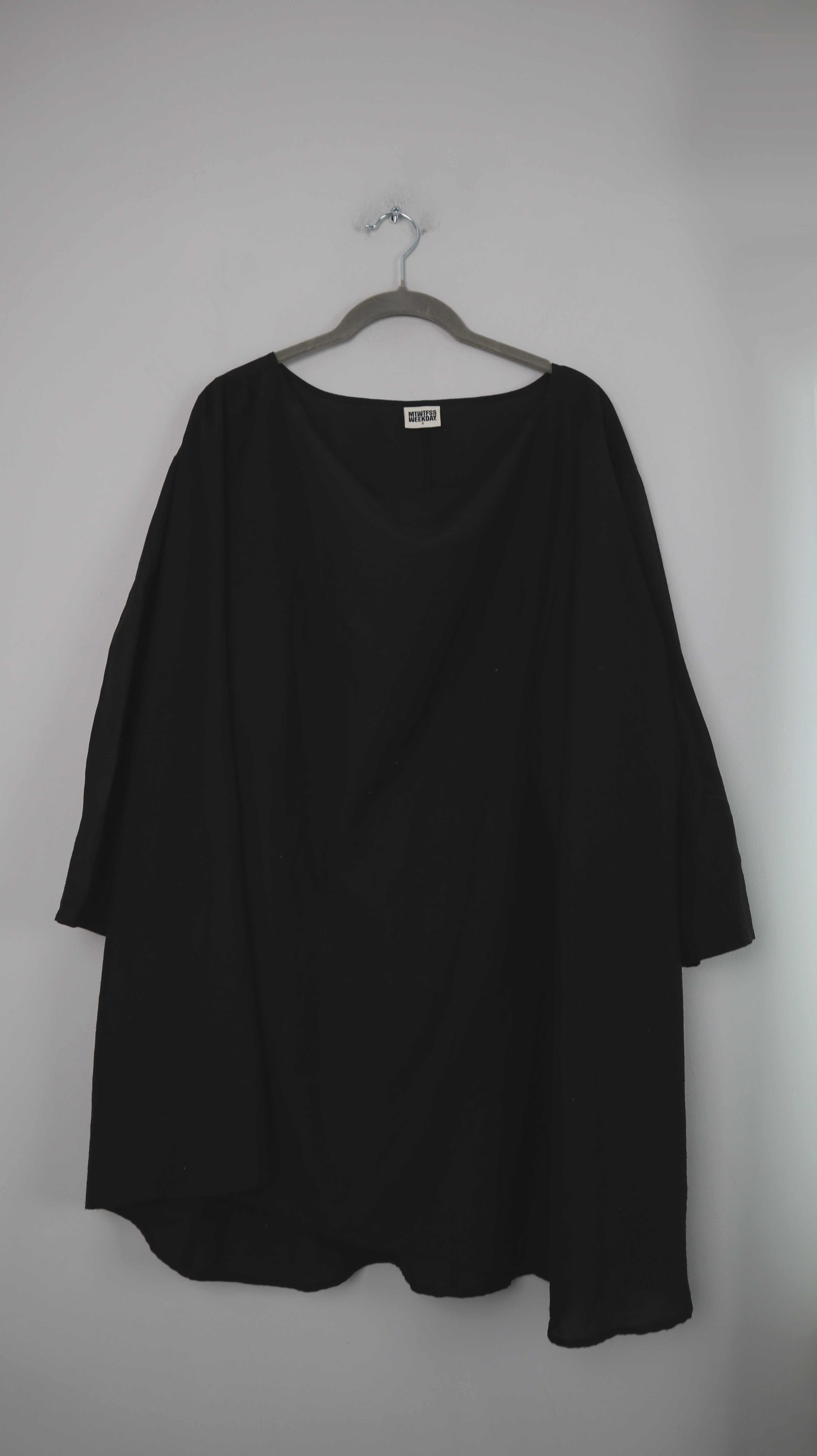 Weekday Kleid schwarz Midi Midikleid basic Shirtkleid 38 M