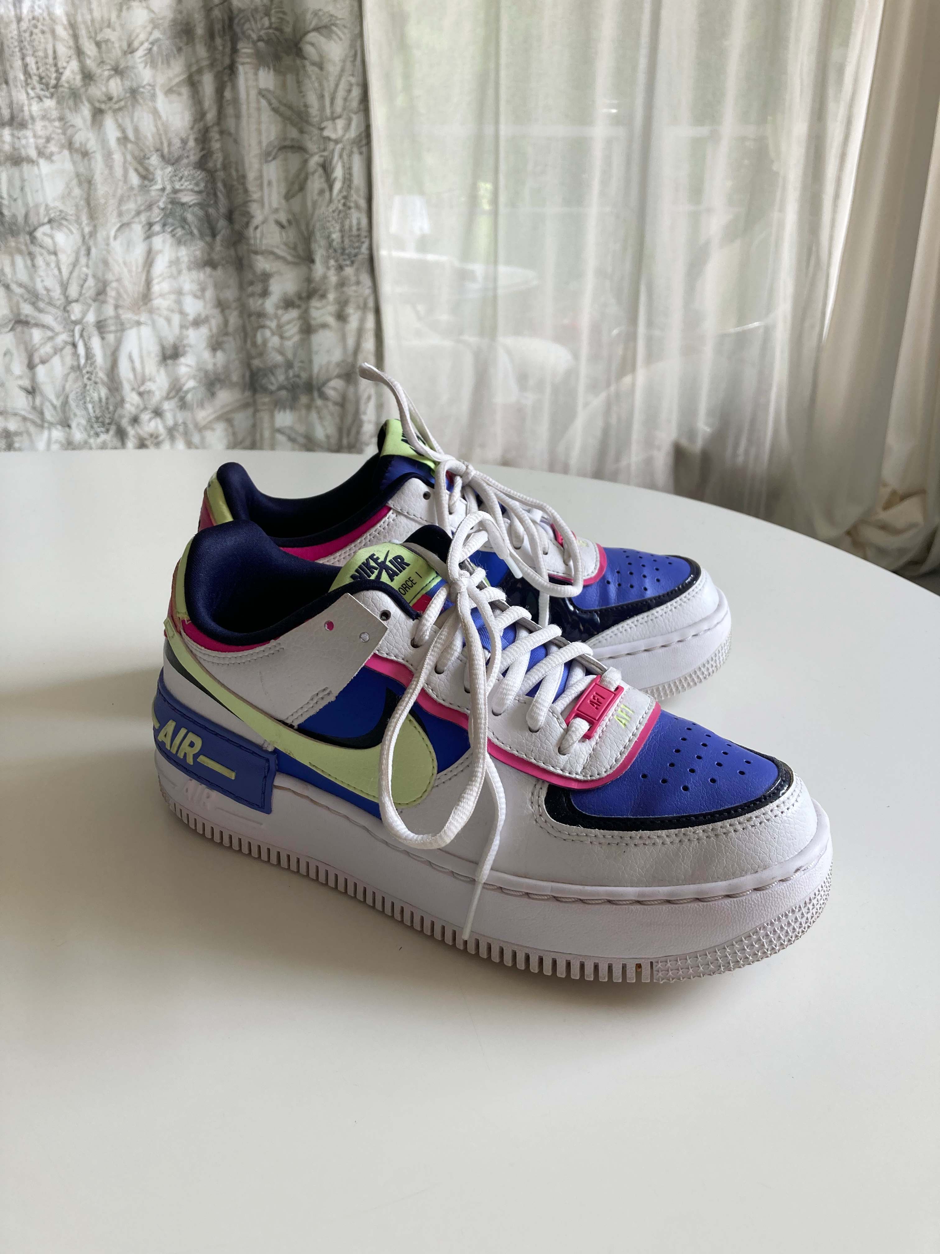 Nike Air Sneaker blau pink Leder Turnschuhe 38,5