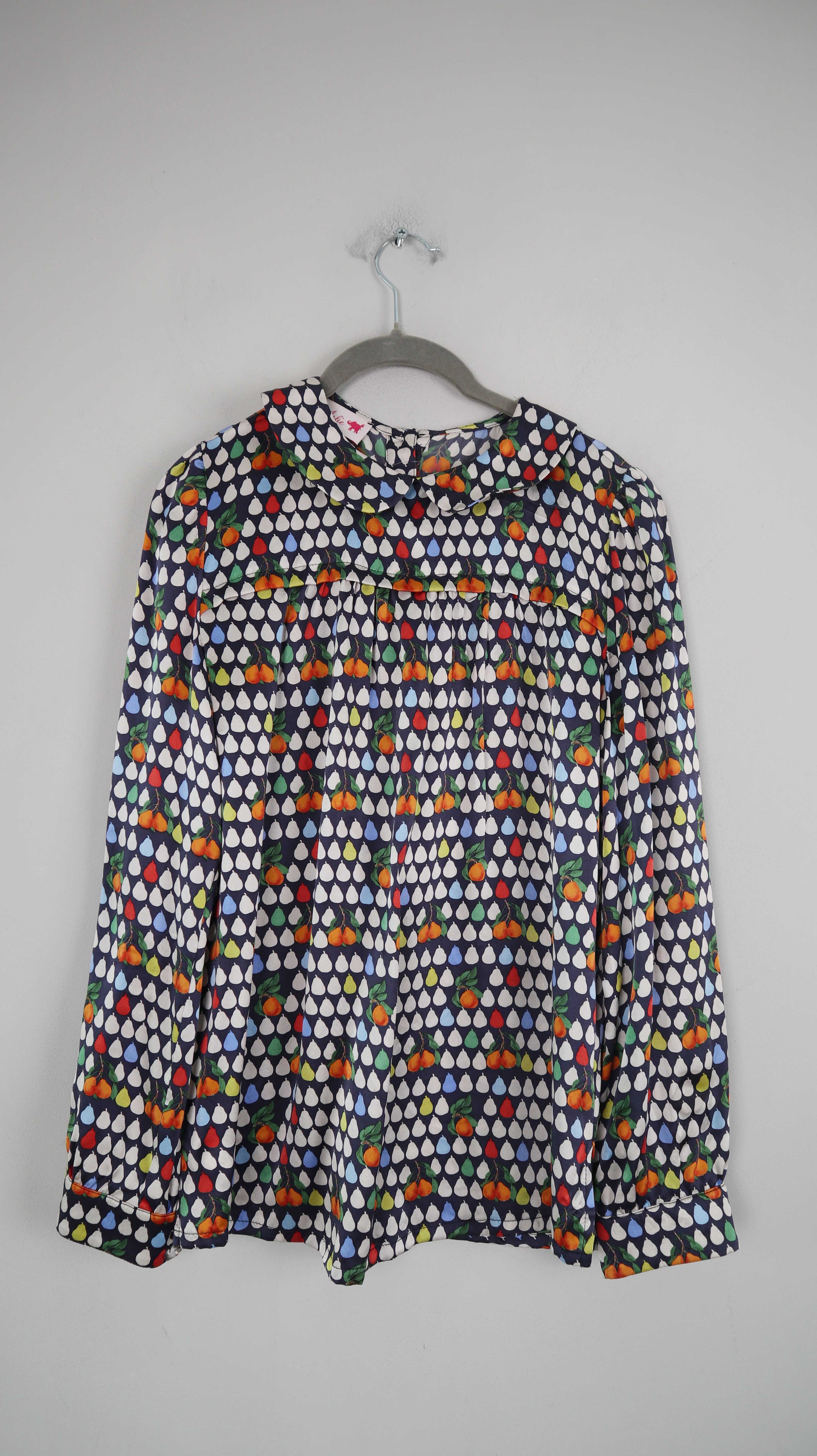 LaJolie Bluse Seide Birnen Bunt 34 Seidenbluse bunt Obst langärmlig