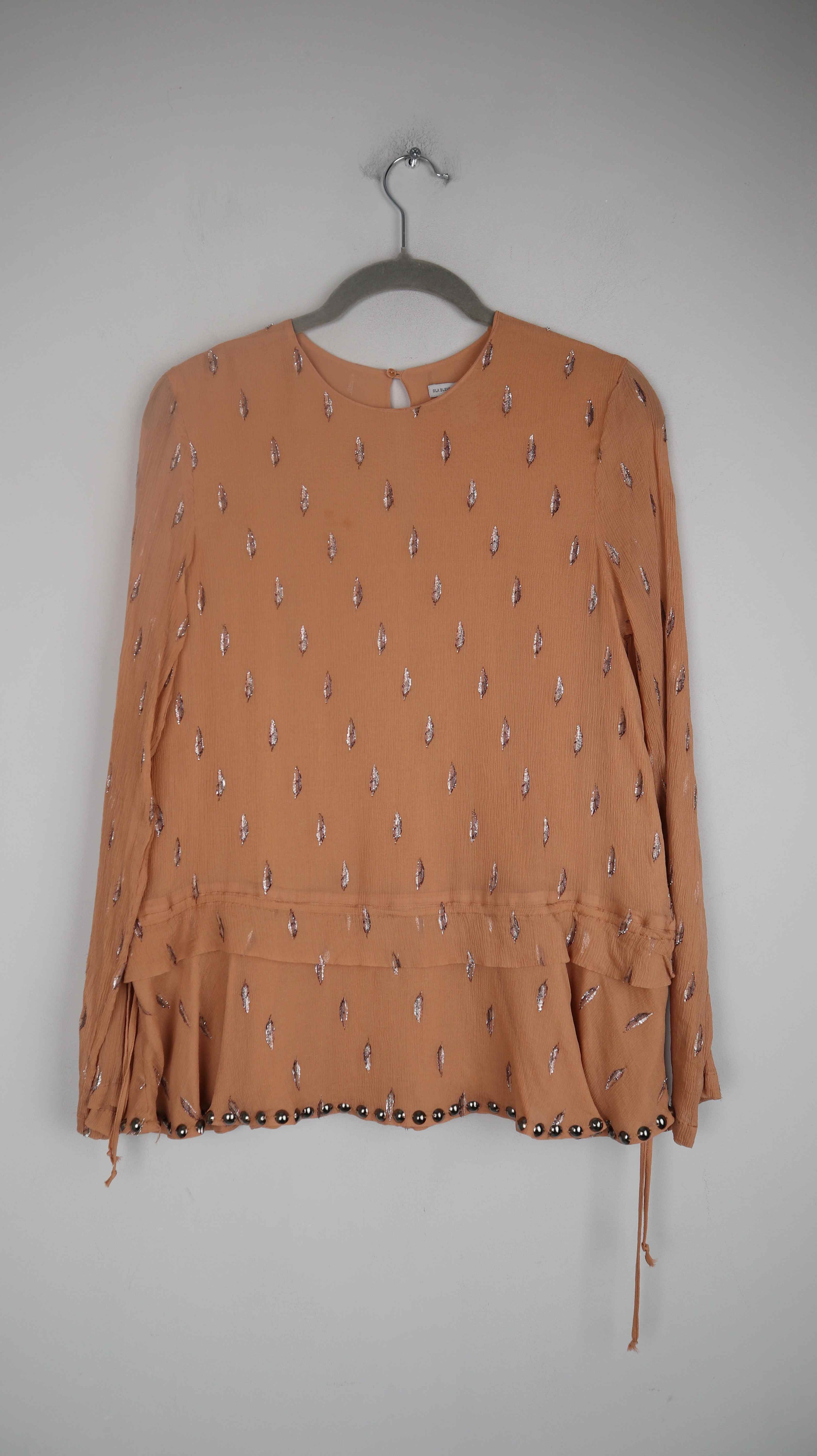 H&M Bluse Seiden Apricot 36 S silk blend Edition Shirt Oberteil