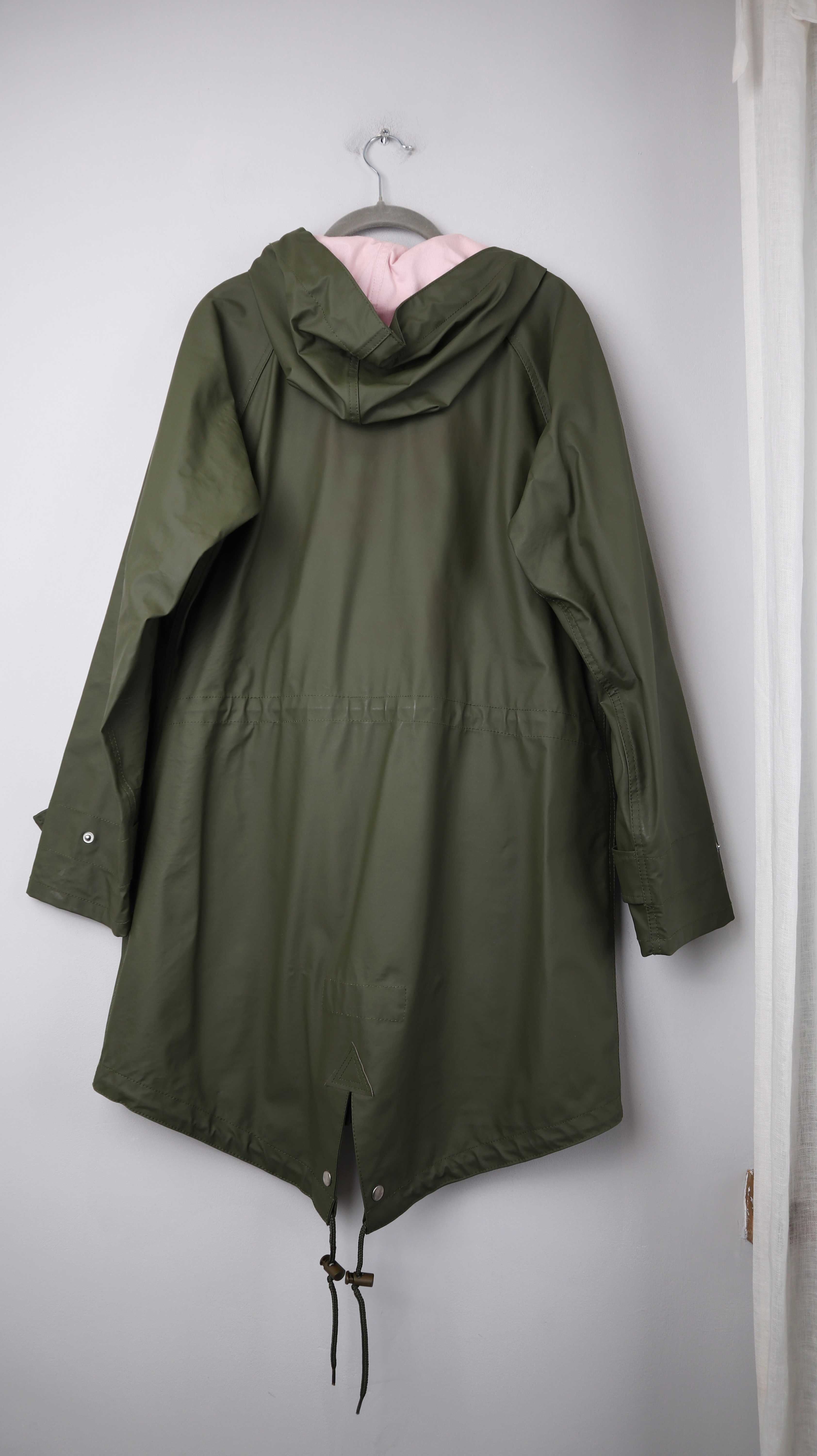 Derbe Hamburg Mantel Regenjacke Regenmantel Grün 40 L Parka Khaki
