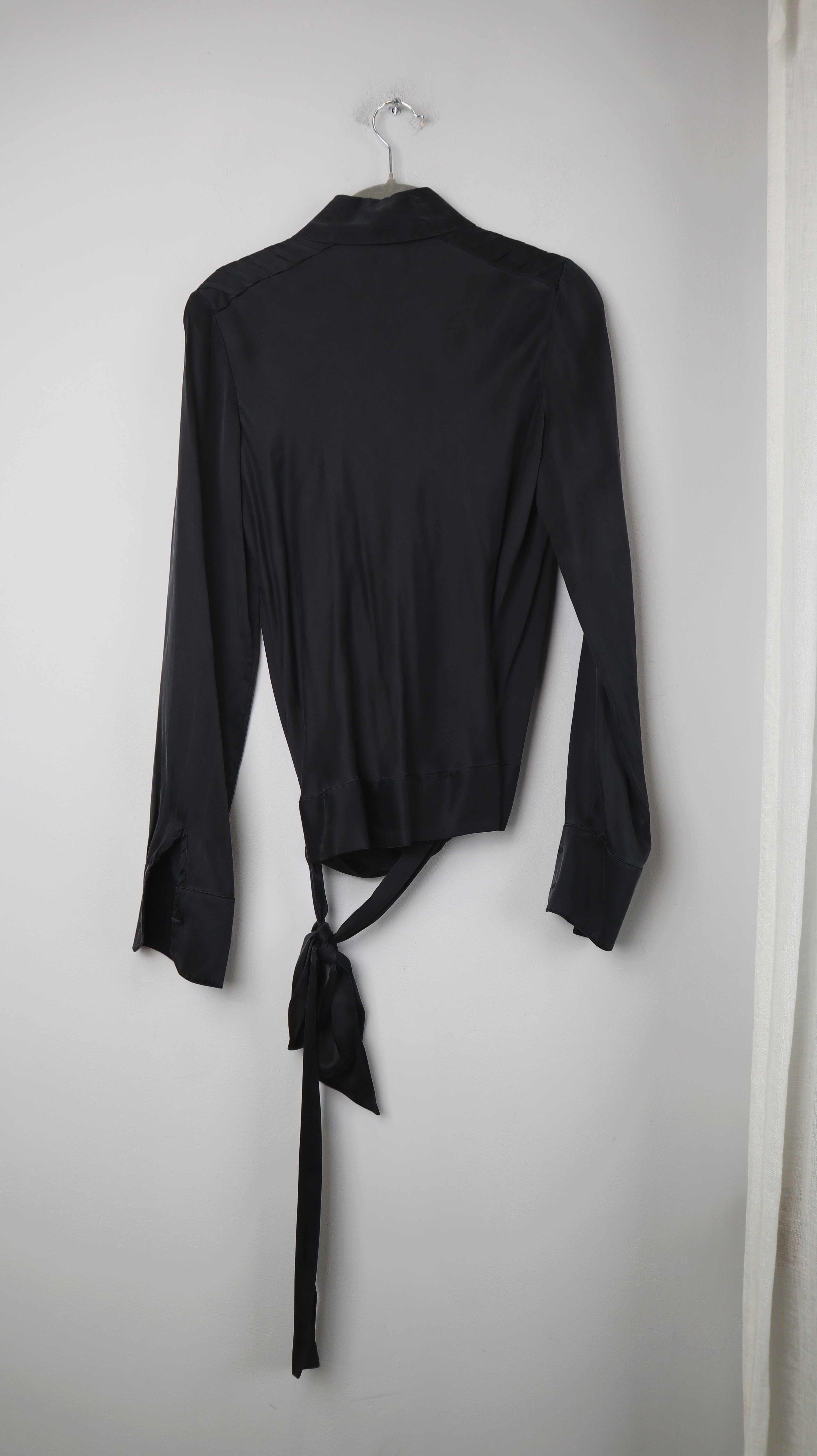 Diane von Fürstenberg Bluse schwarz Seidenbluse Seide 38 M 8 gebunden