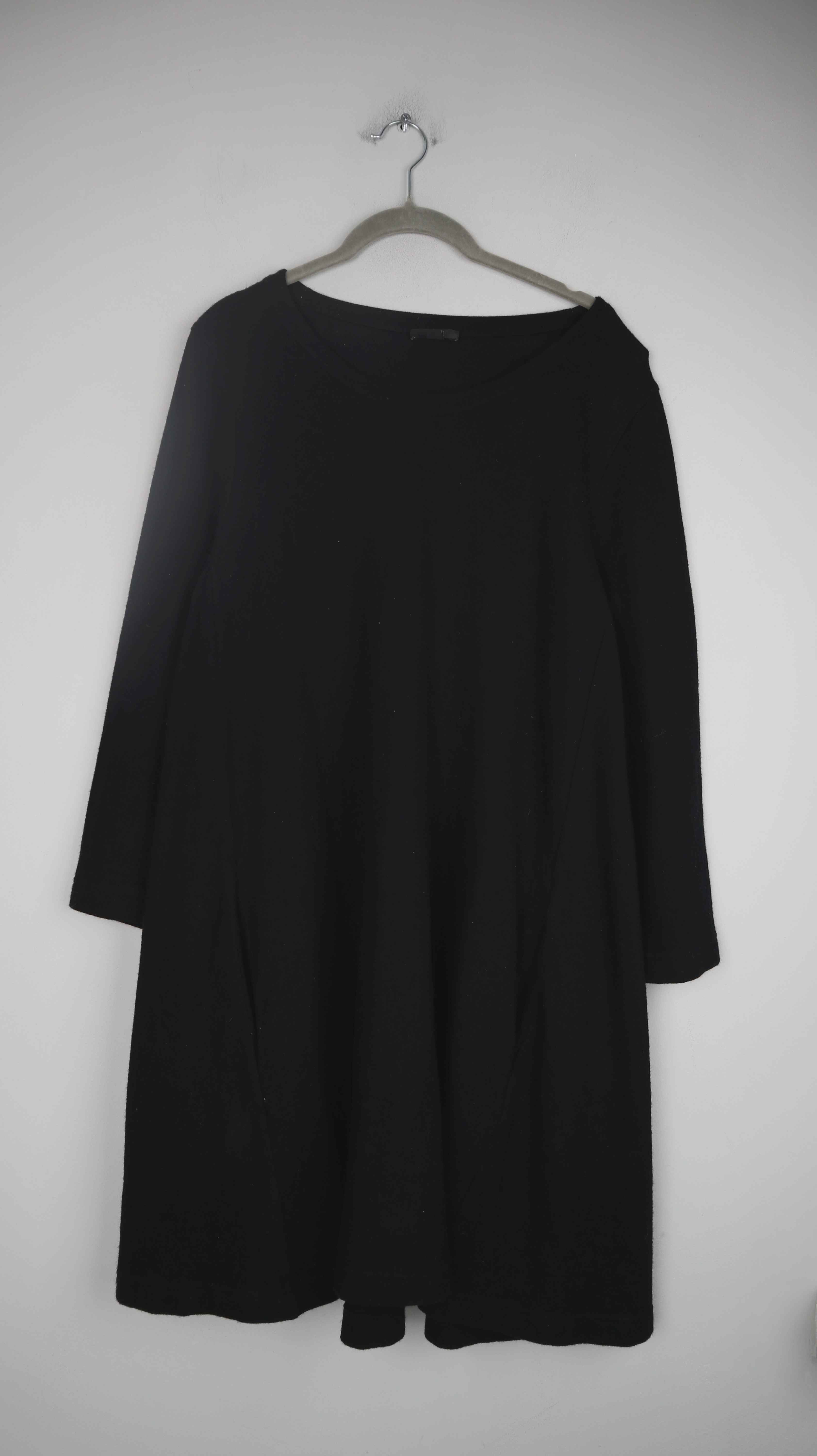 COS Kleid schwarz 40 L Wolle Wollkleid Midi Midikleid A-Linie