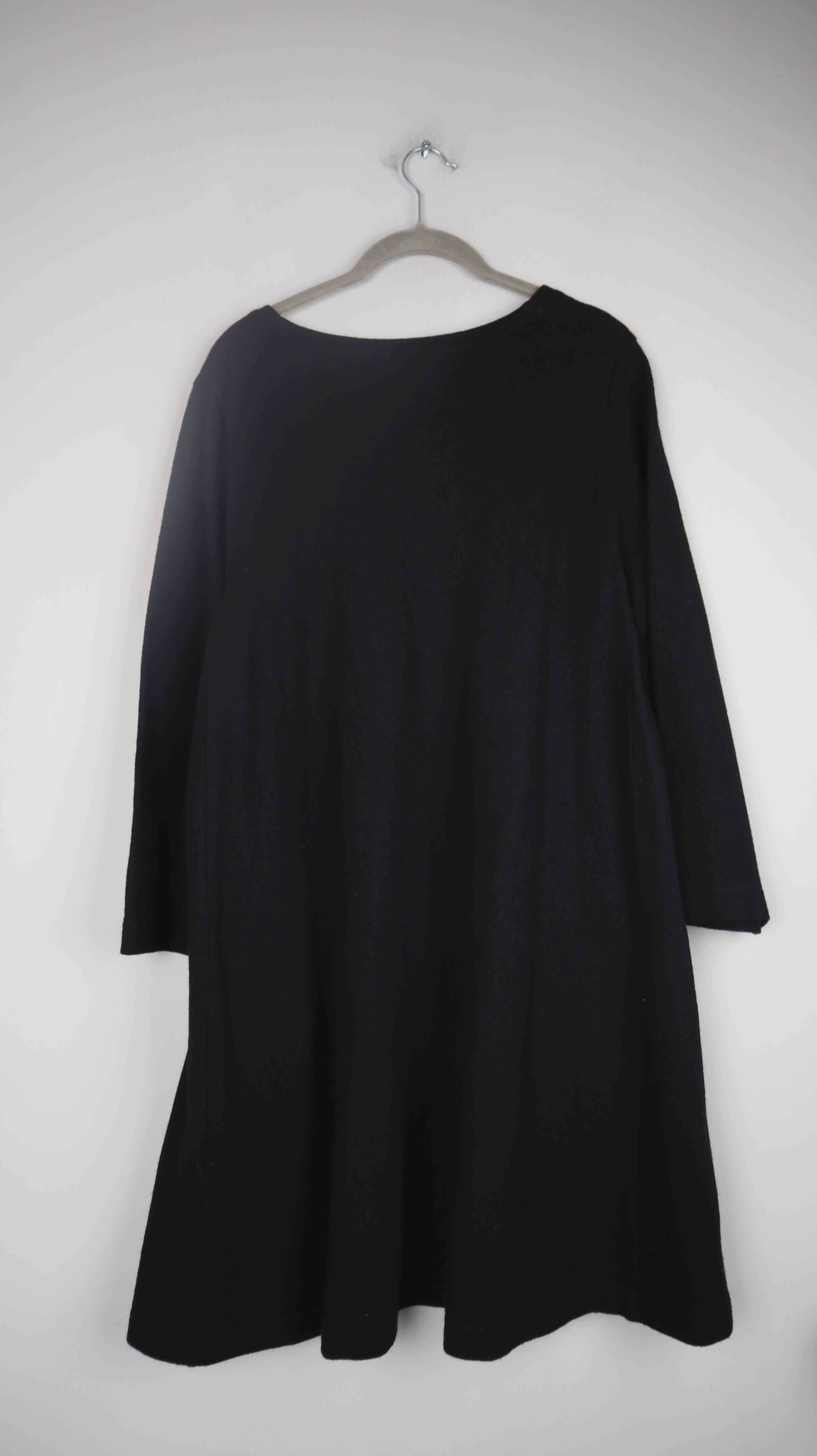 COS Kleid schwarz 40 L Wolle Wollkleid Midi Midikleid A-Linie