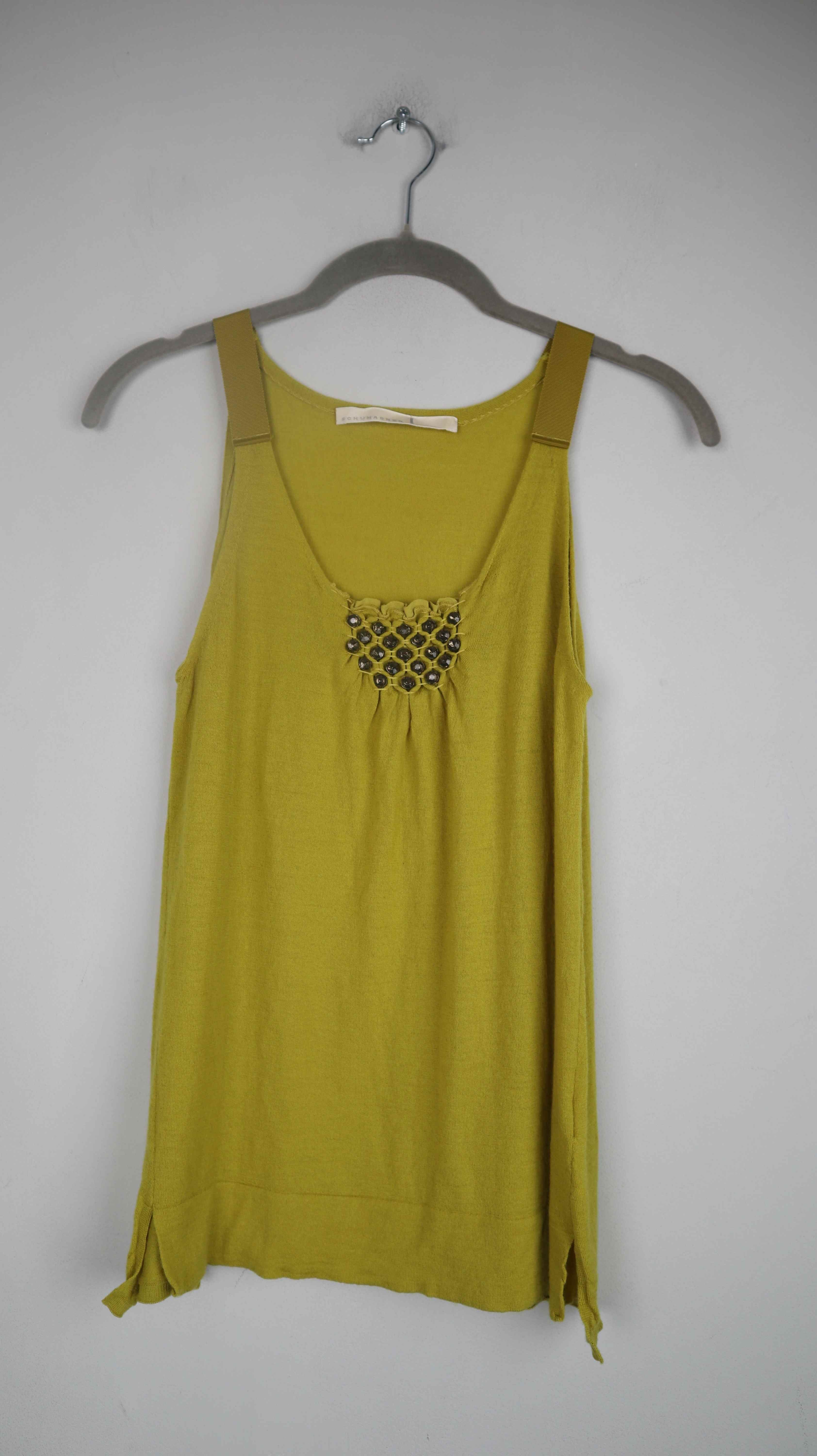 Schumacher Top Gelb 36 S Wolle Wolltop Shirt Oberteil Tanktop