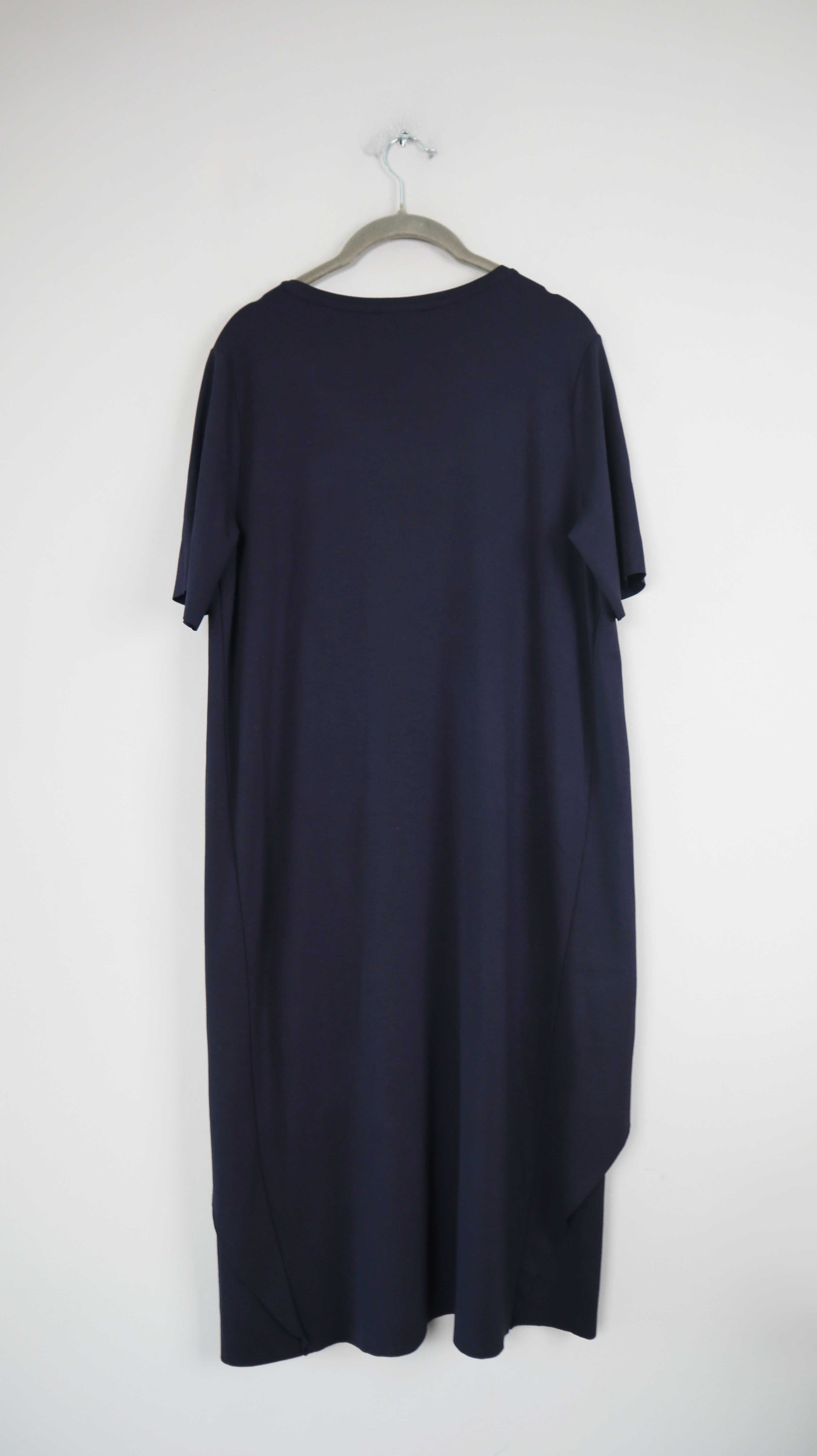 COS Kleid Blau 38 M Midi Midikleid Dunkelblau Stoffkleid