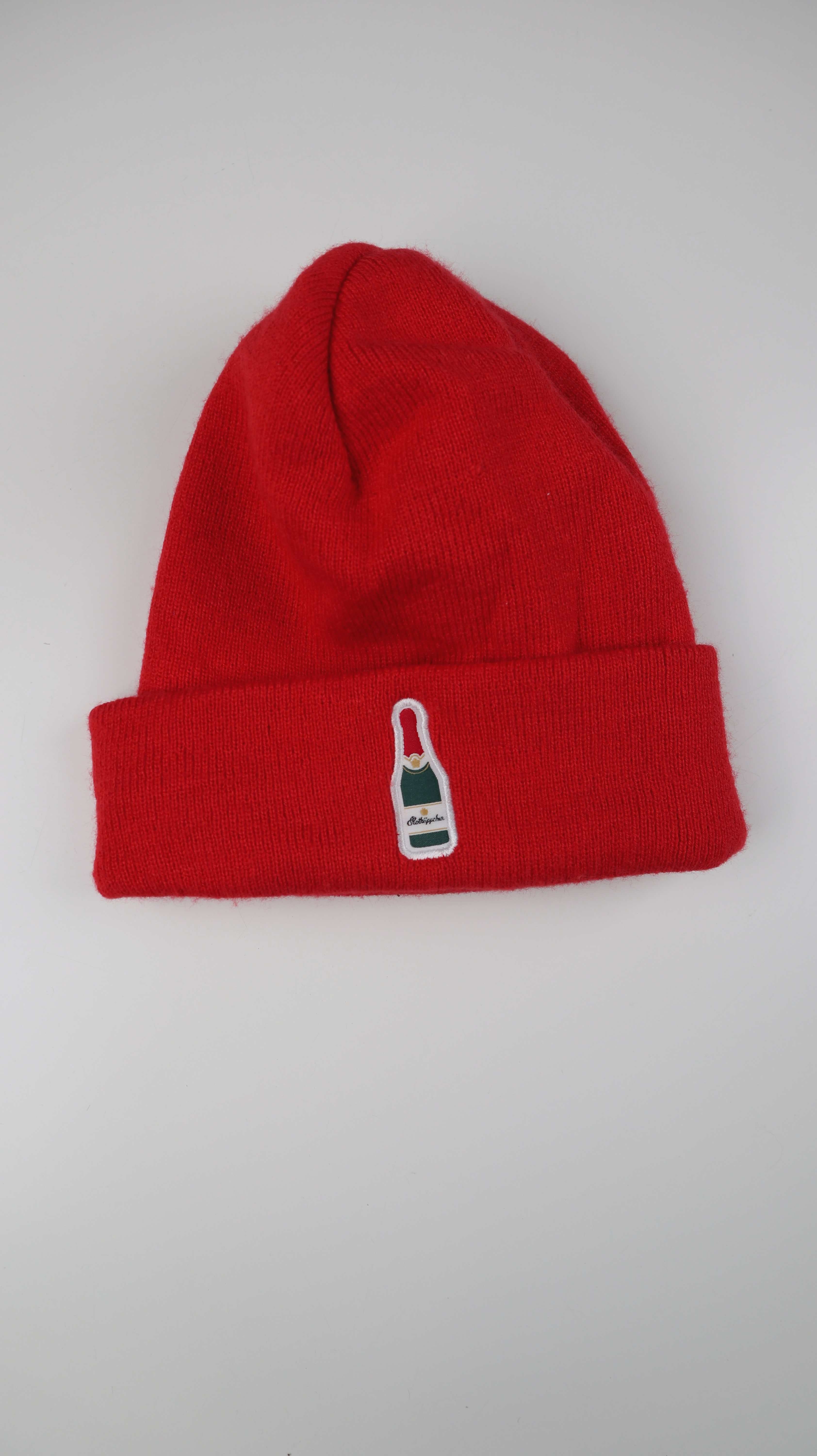 Rotkäppchen Beanie Mütze rot Kappe Sekt basic