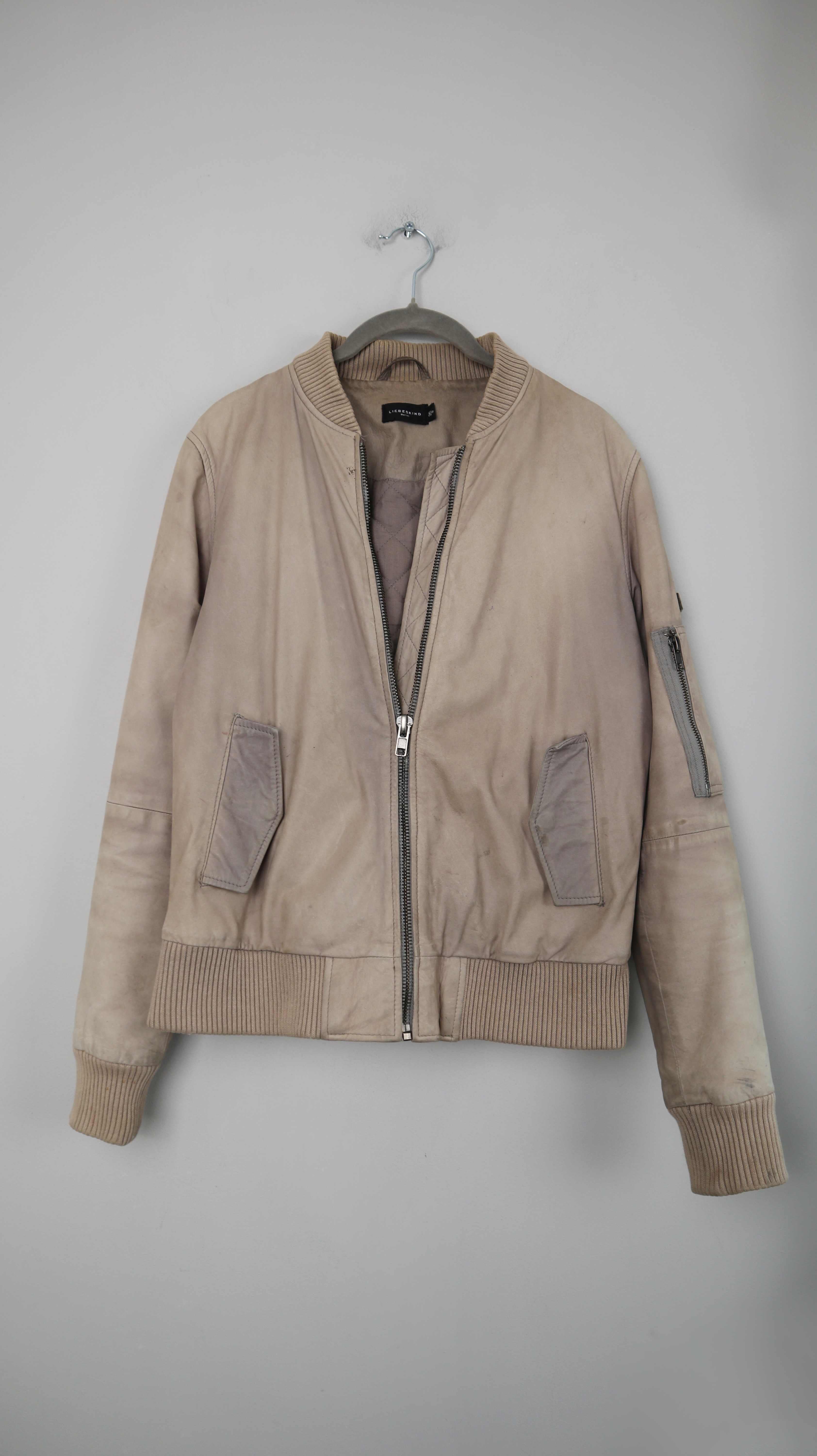 Liebeskind Lederjacke 36 S Braun Taupe Leder Basic Bomber
