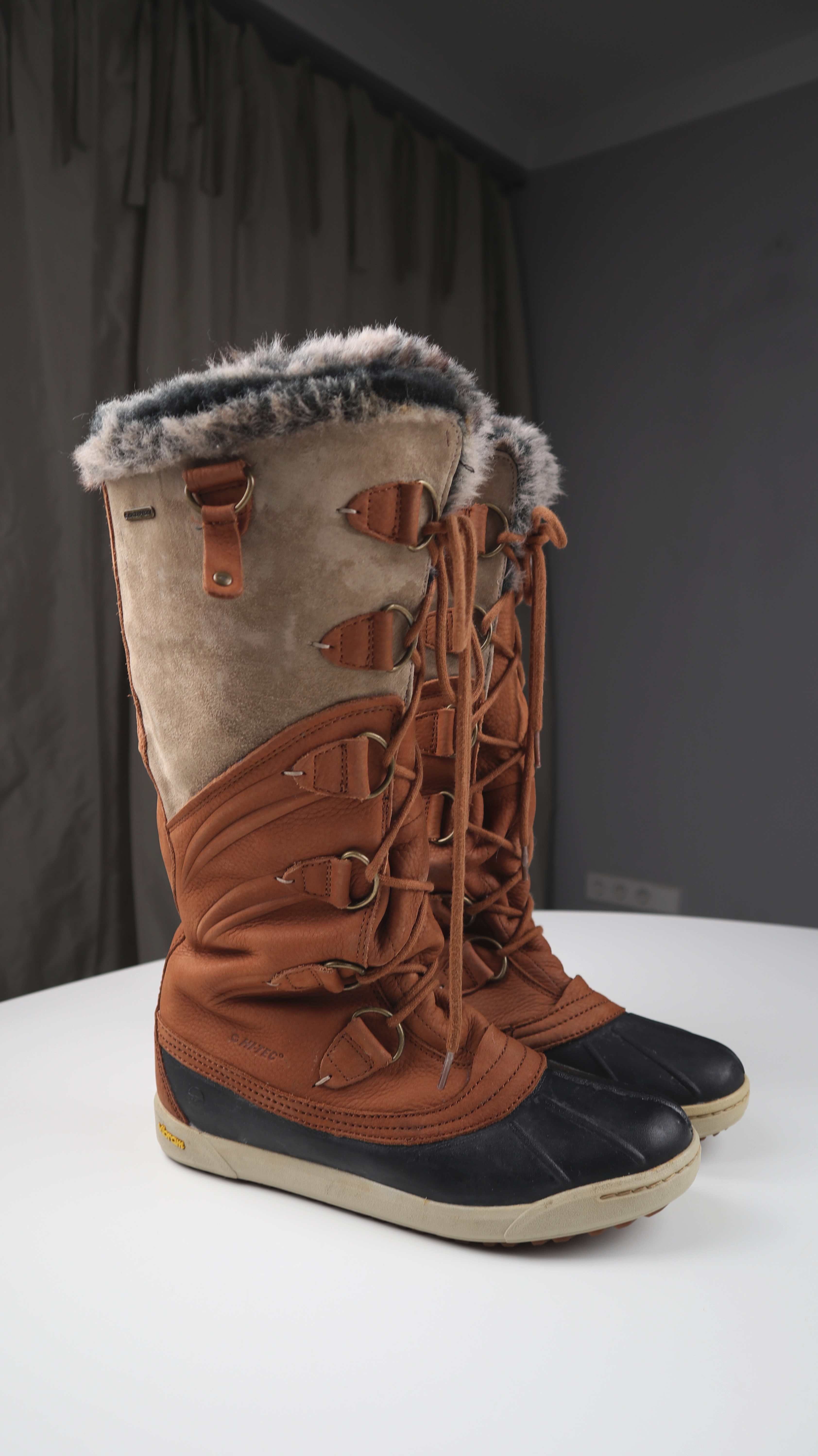 Hi-Tec Stiefel 40 Schneestiefel gefüttert braun schwarz Lang Winterstiefel