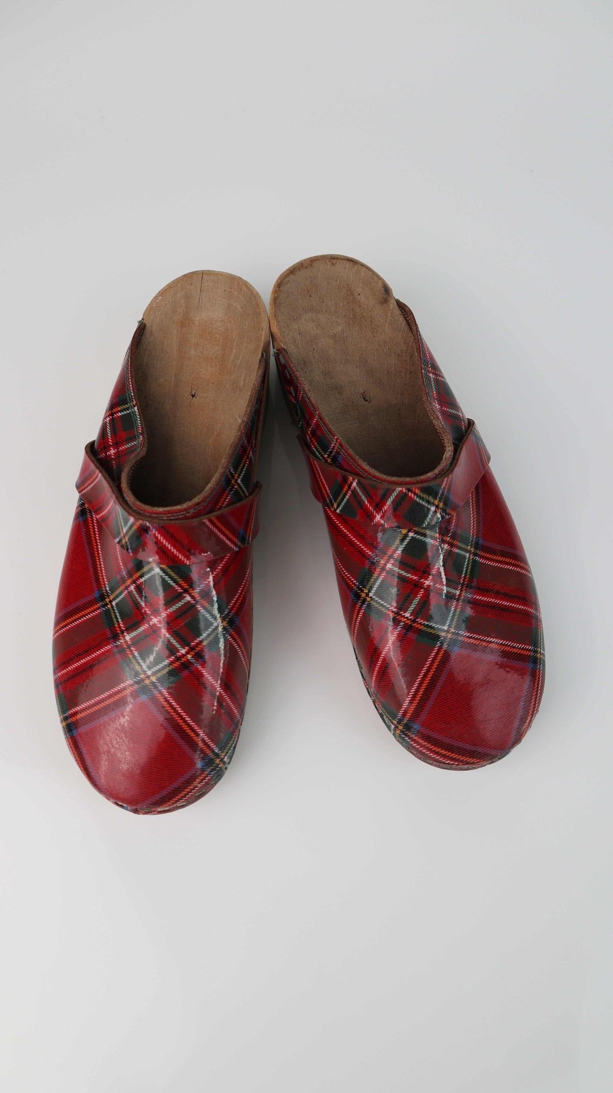 Clogs Schwedenclogs rot kariert 38 Holzclogs Slipper made in sweden