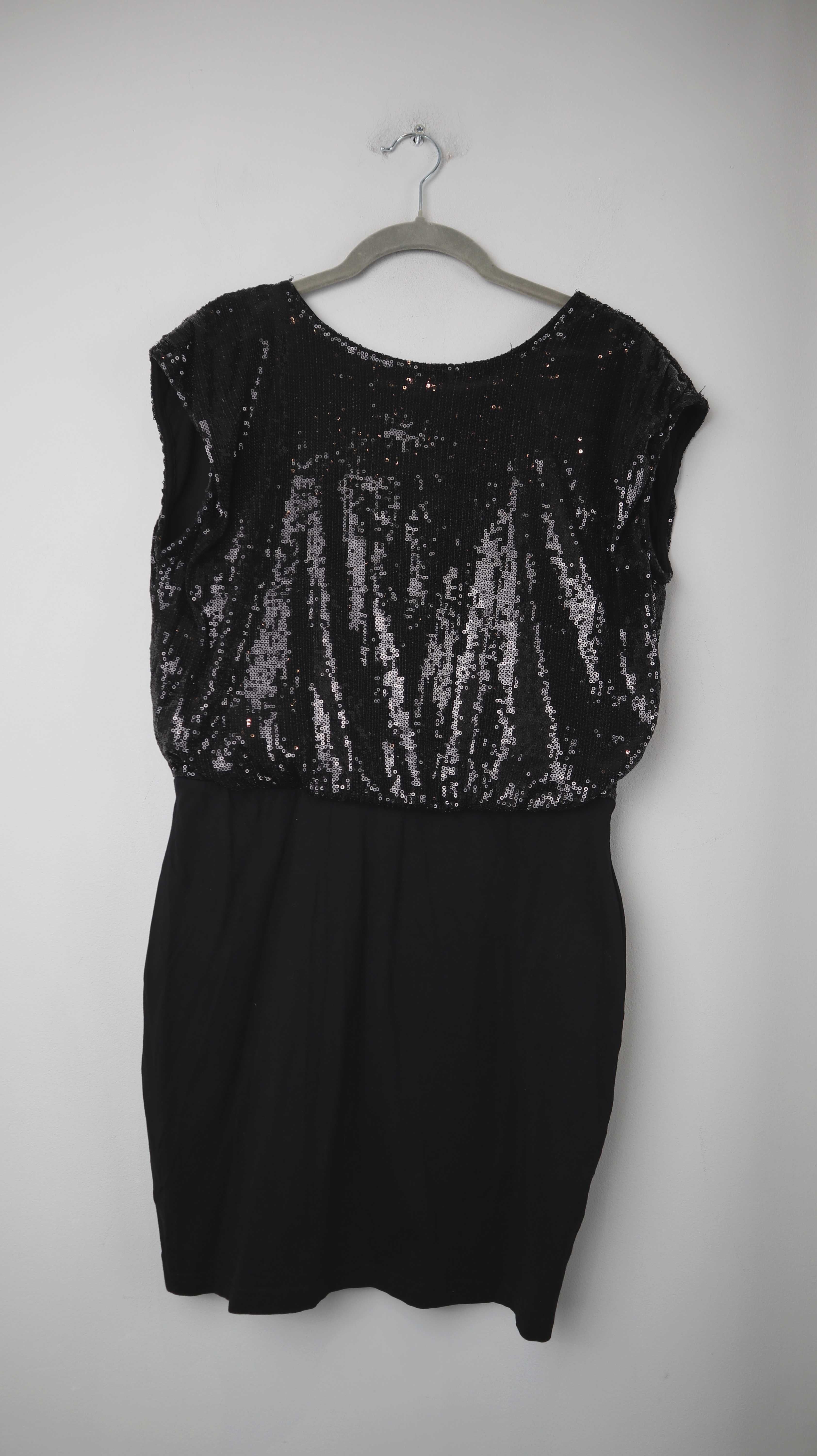 Kleid Midikleid schwarz Pailetten 40 L Etuikleid Midi Cocktailkleid