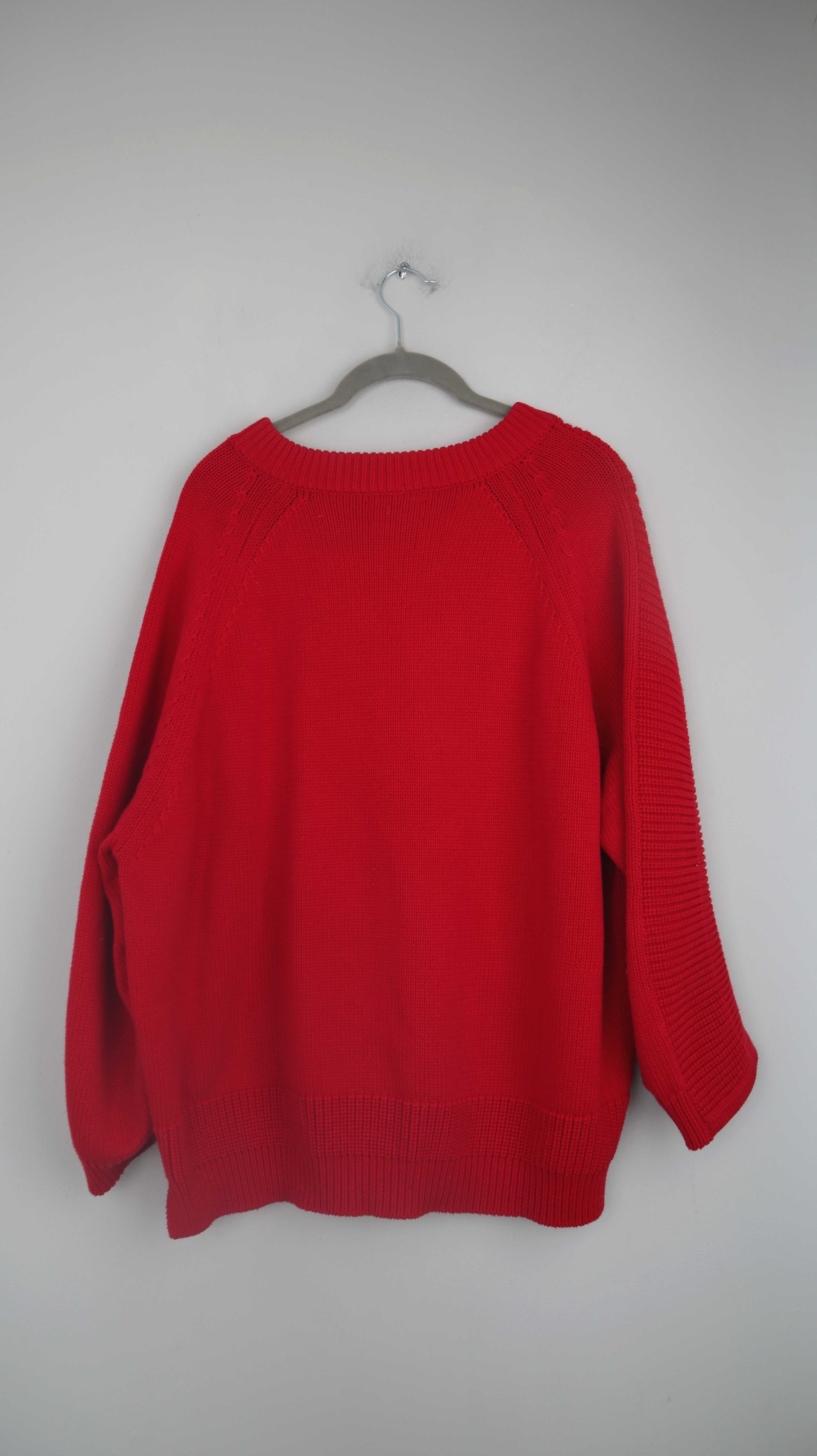 Uzwei Unger Pullover rot V-Ausschnitt Strickpullover Baumwolle 38 M