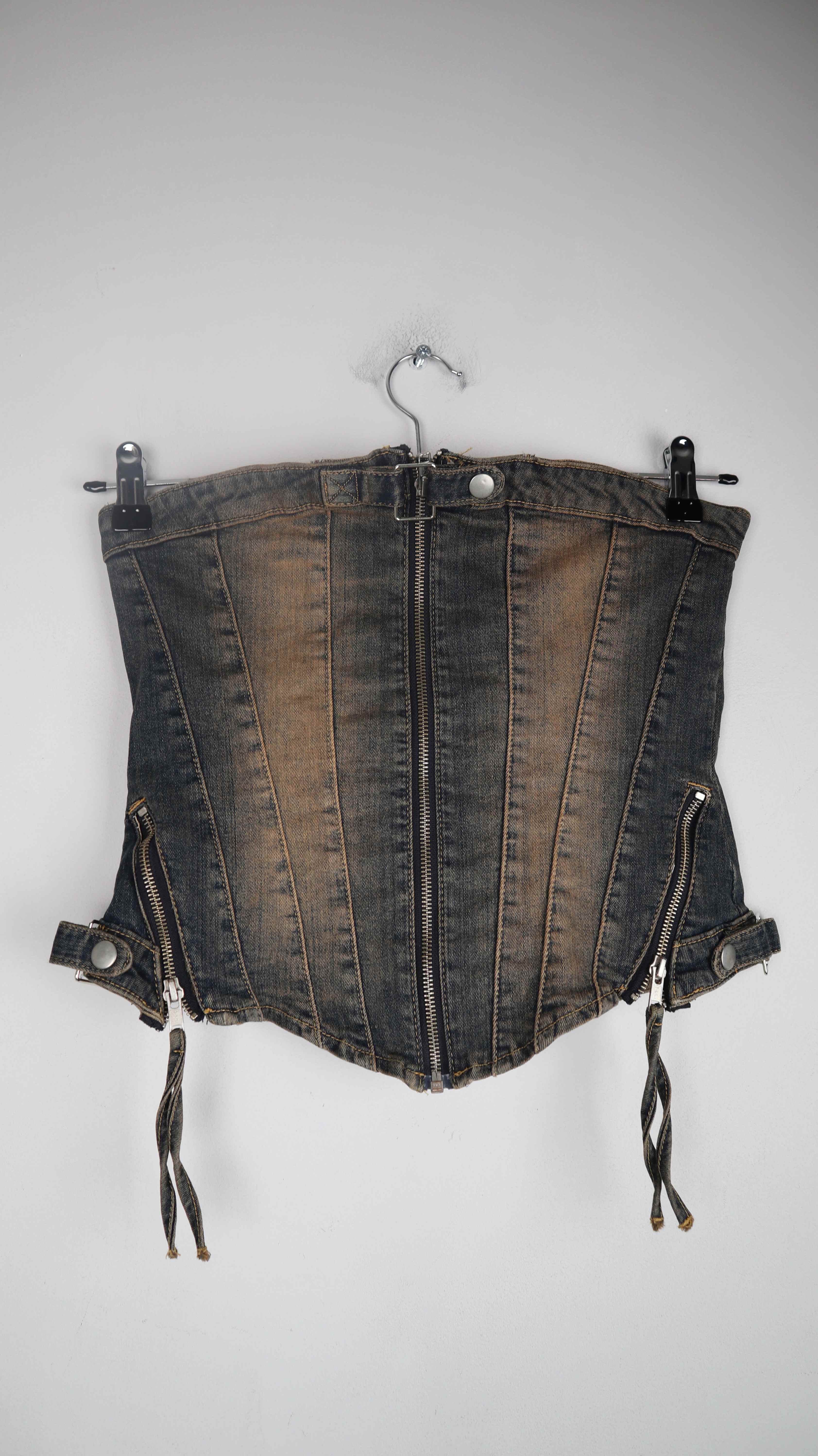 Urban Outfitters Top 38 M Jeans Y2K washed trägerlos Tubetop