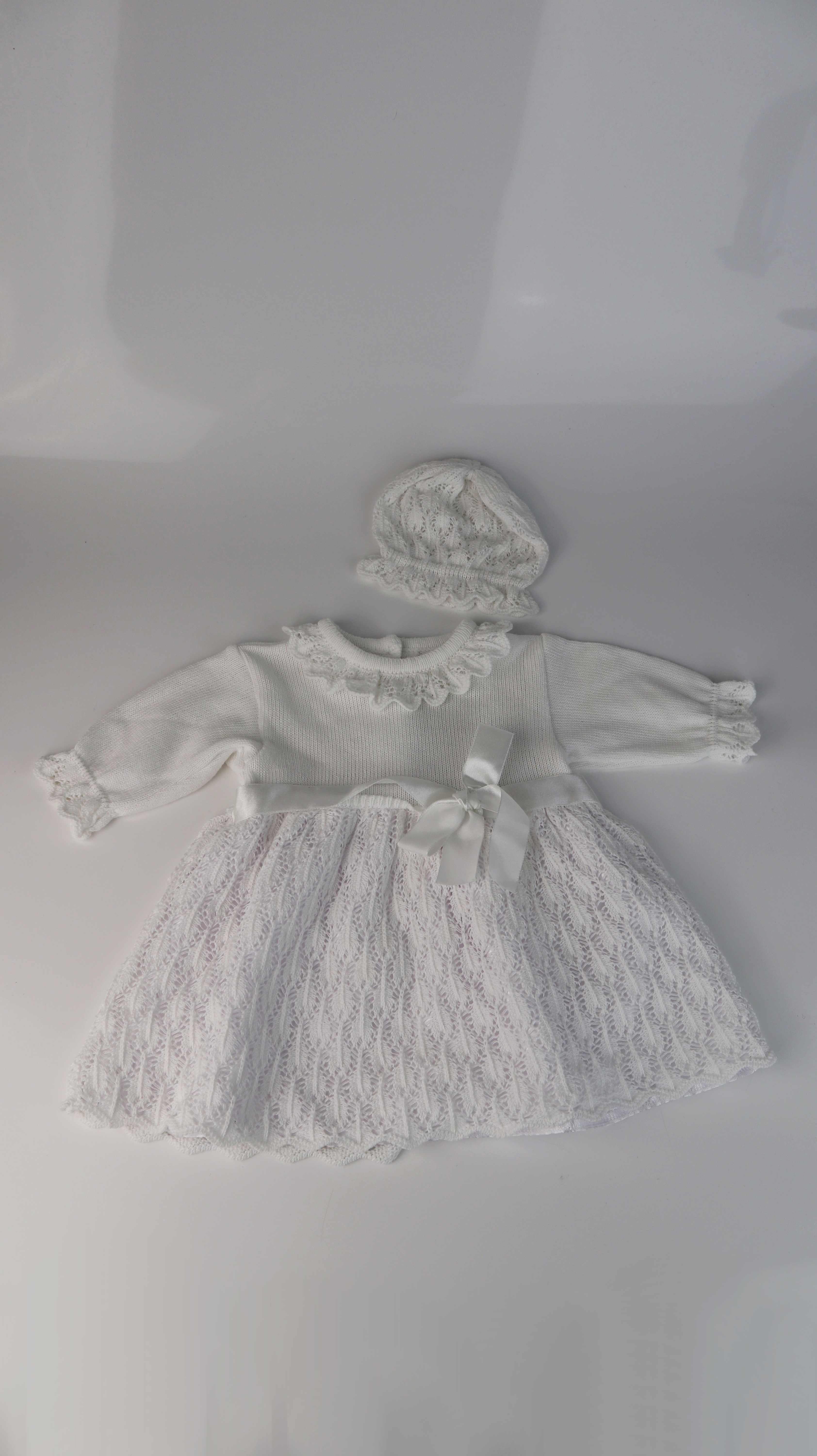 Taufkleid Baby Babykleid weiß Kleid Taufe Häkelkleid Größe 80