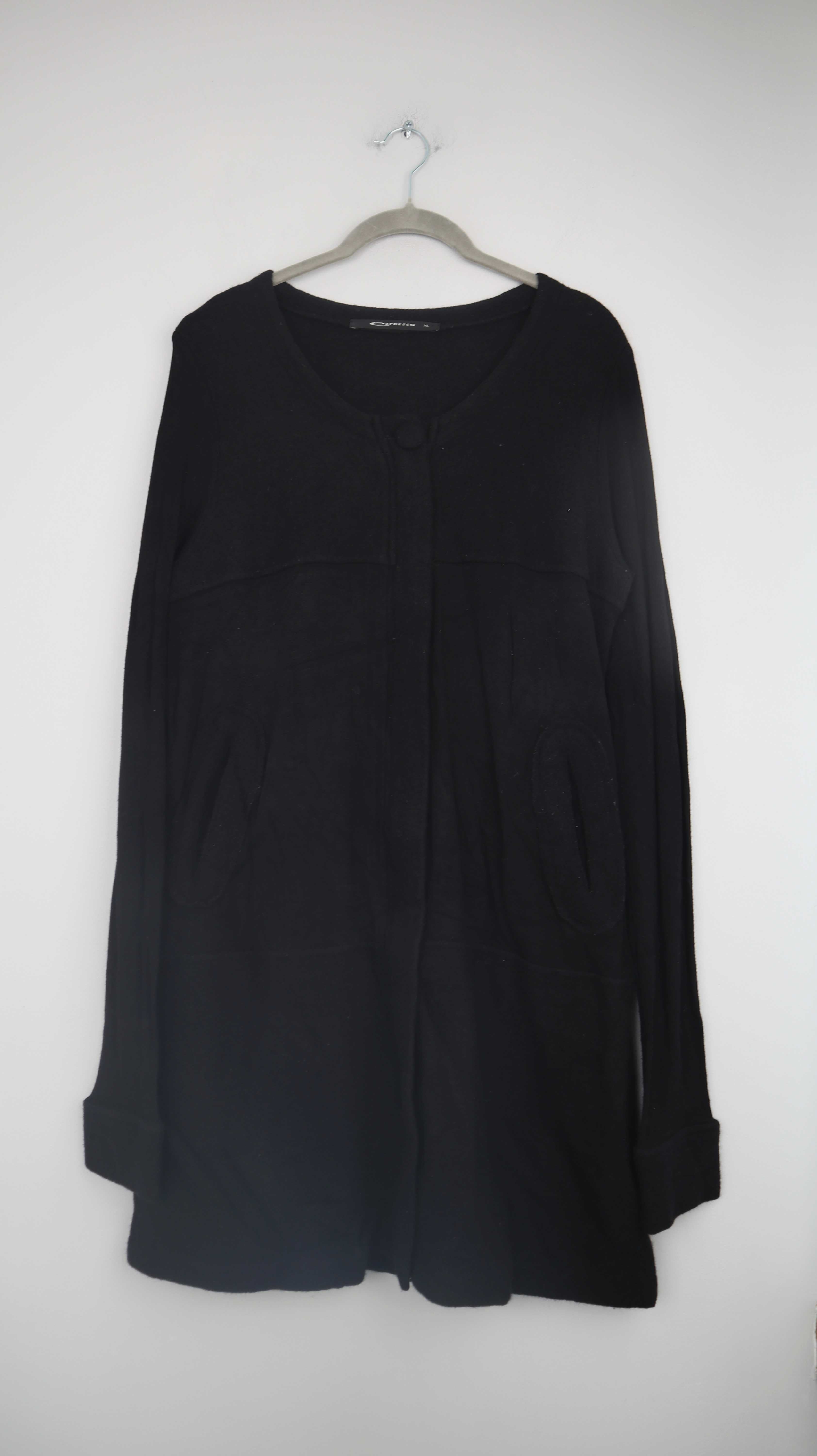 Expresso Kleid 40 L schwarz Wollkleid Wolle Midi Midikleid langärmlig