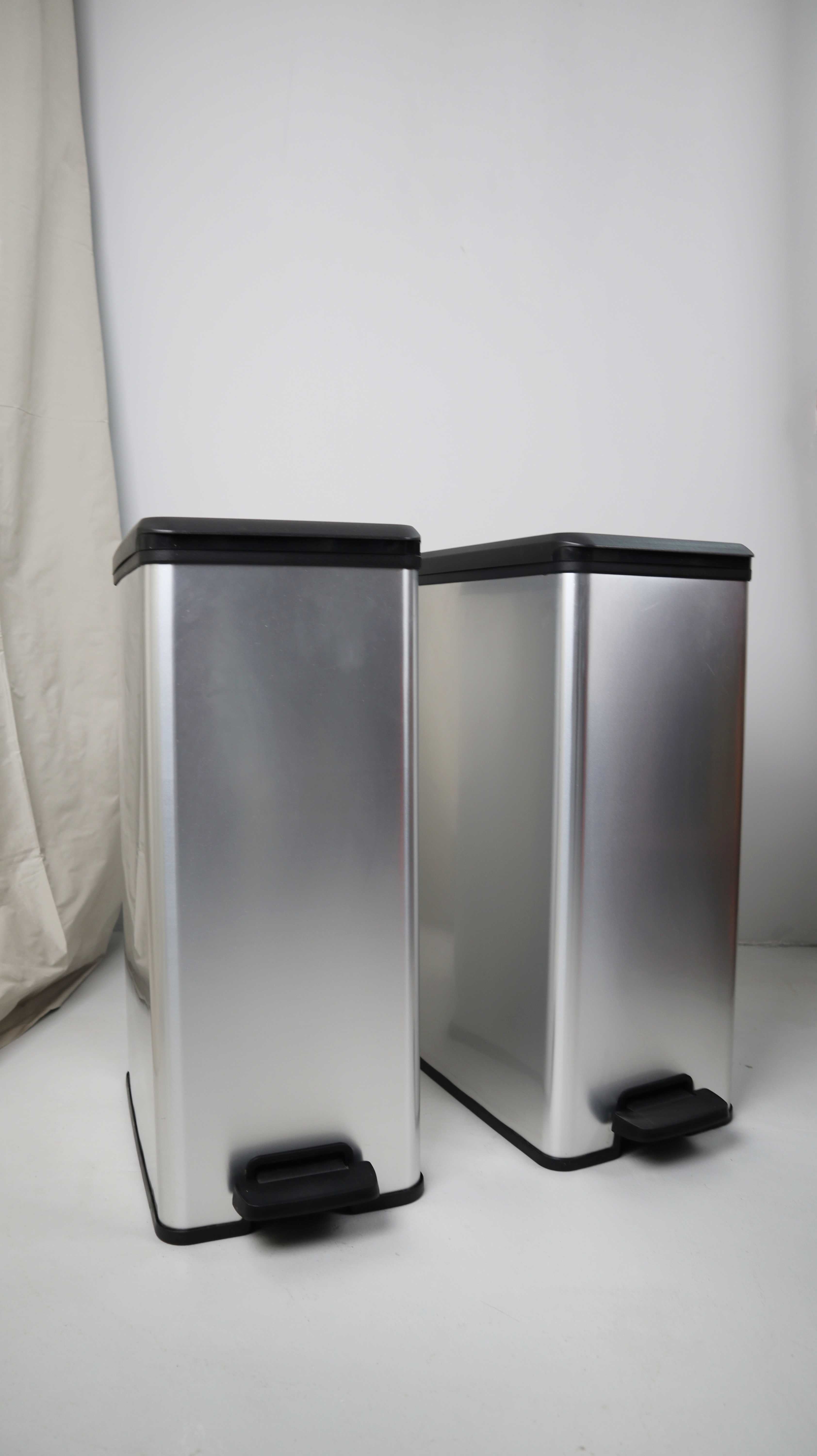 Curver Mülleimer Chrom Schwarz Silber Set Treteimer Abfalleimer