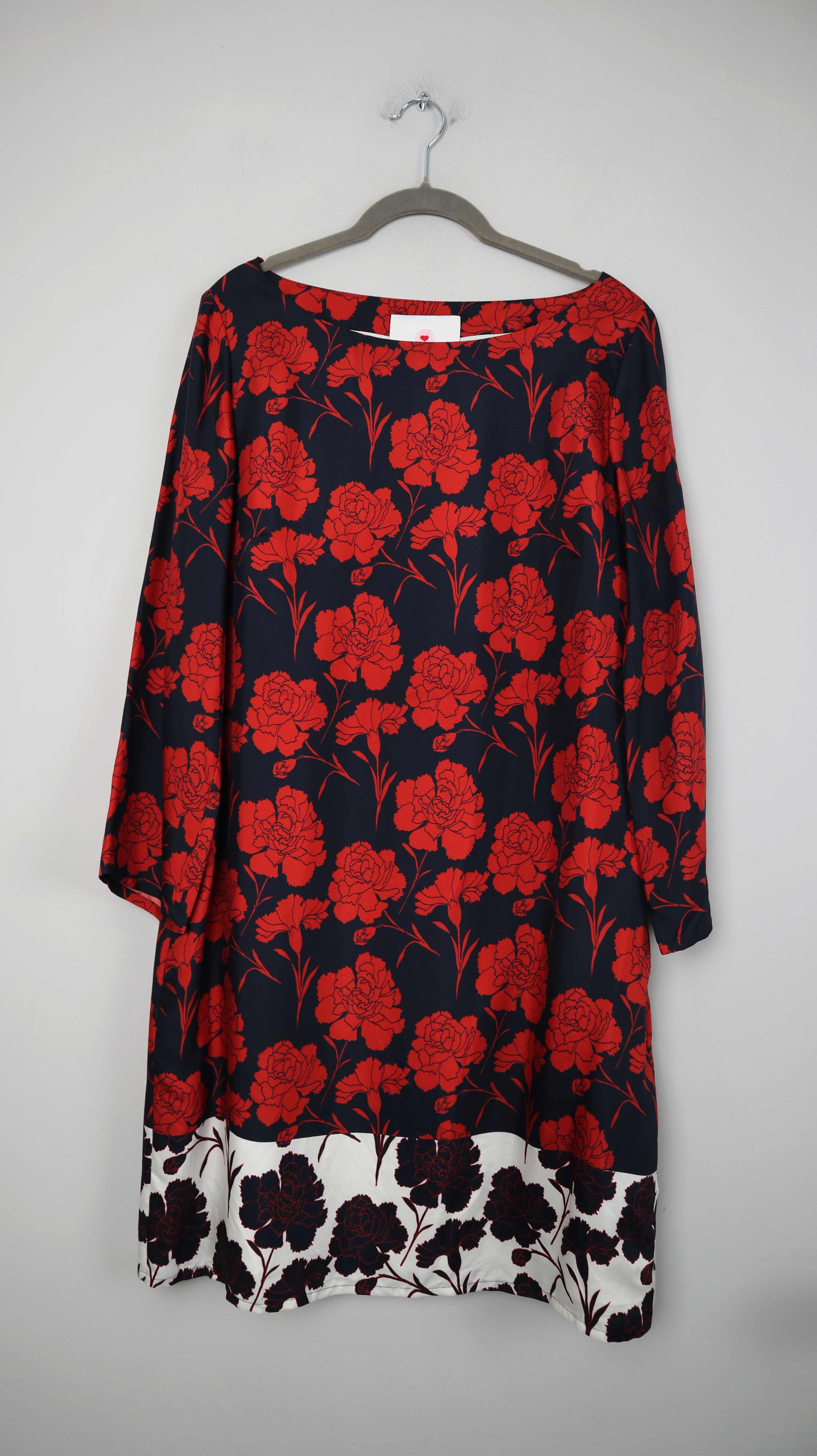 Herzen's Angelegenheit Kleid Schwarz rot Midi Midikleid 40 L Seidenkleid