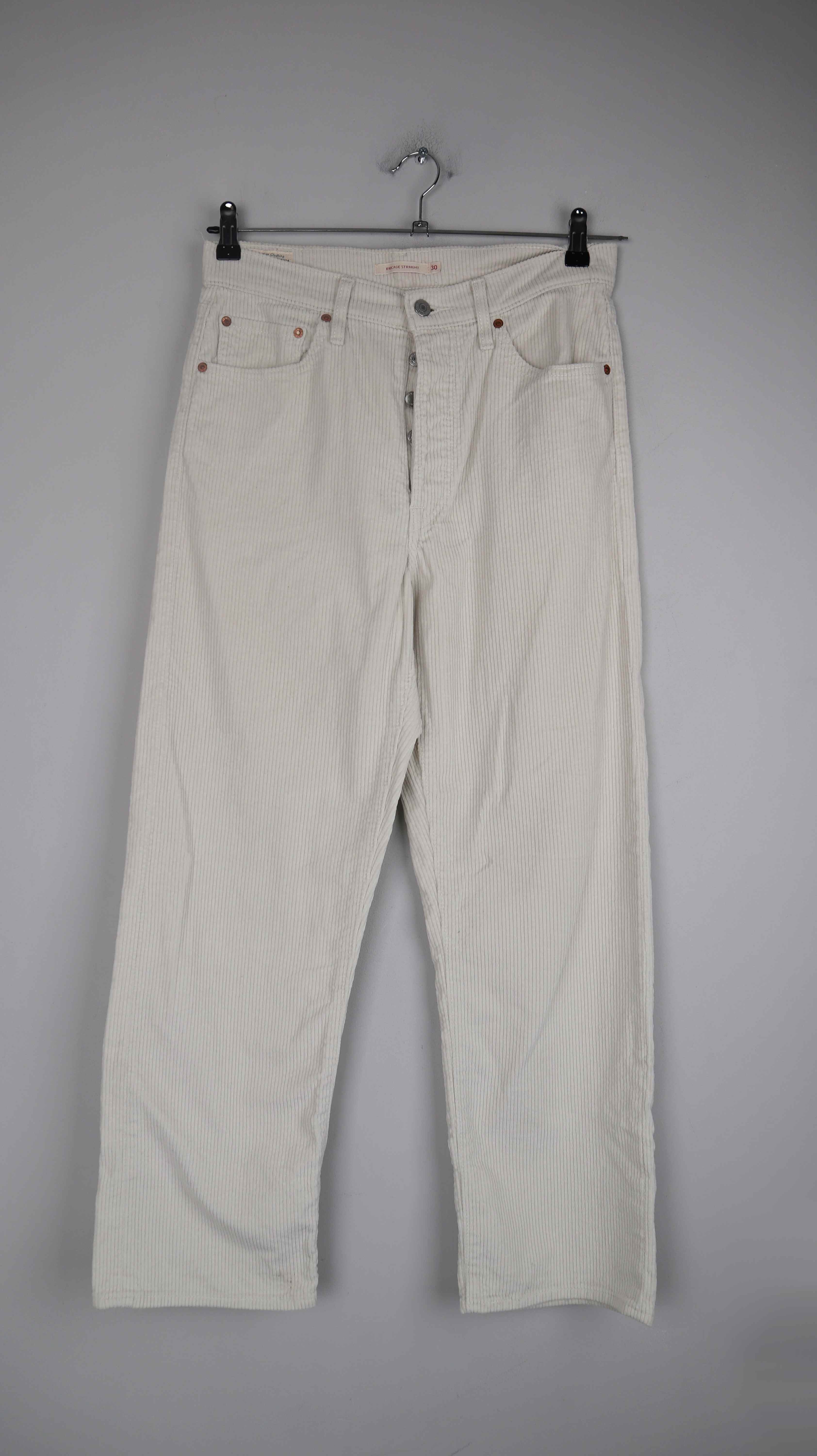 Levis Cordhose Creme Beige Ribcage straight 30 Cord straight leg 38 M