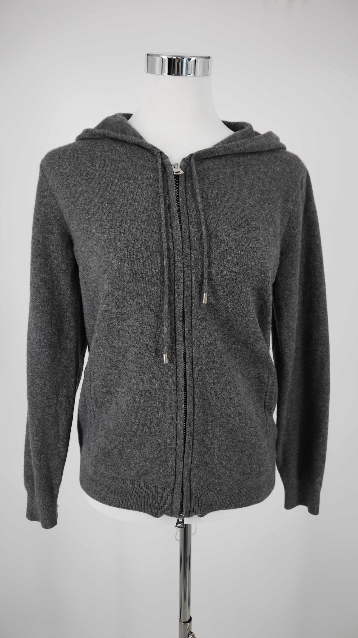 Gant Strickjacke Wolle grau S Hoodie Zipper Lammswolle