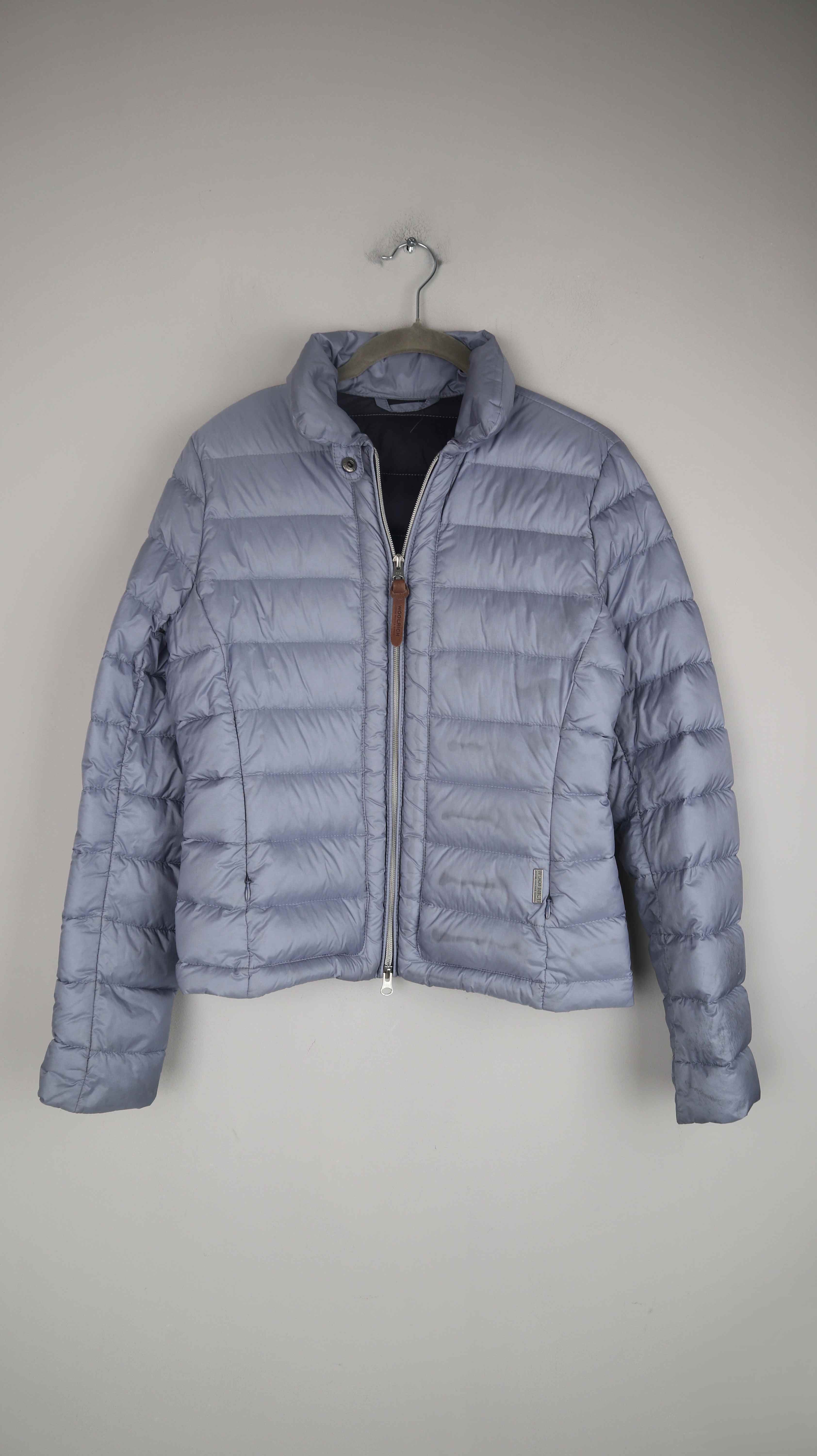 Woolrich Jacke Blau 38 M Daunenjacke Plais Puffer taubenblau gesteppt