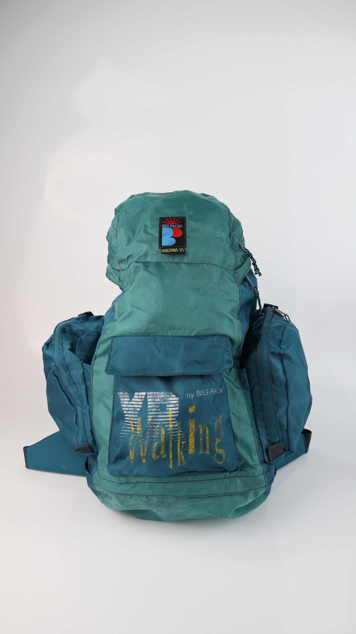 True vintage rucksack Wanderrucksack grün Petrol Nylon 90s