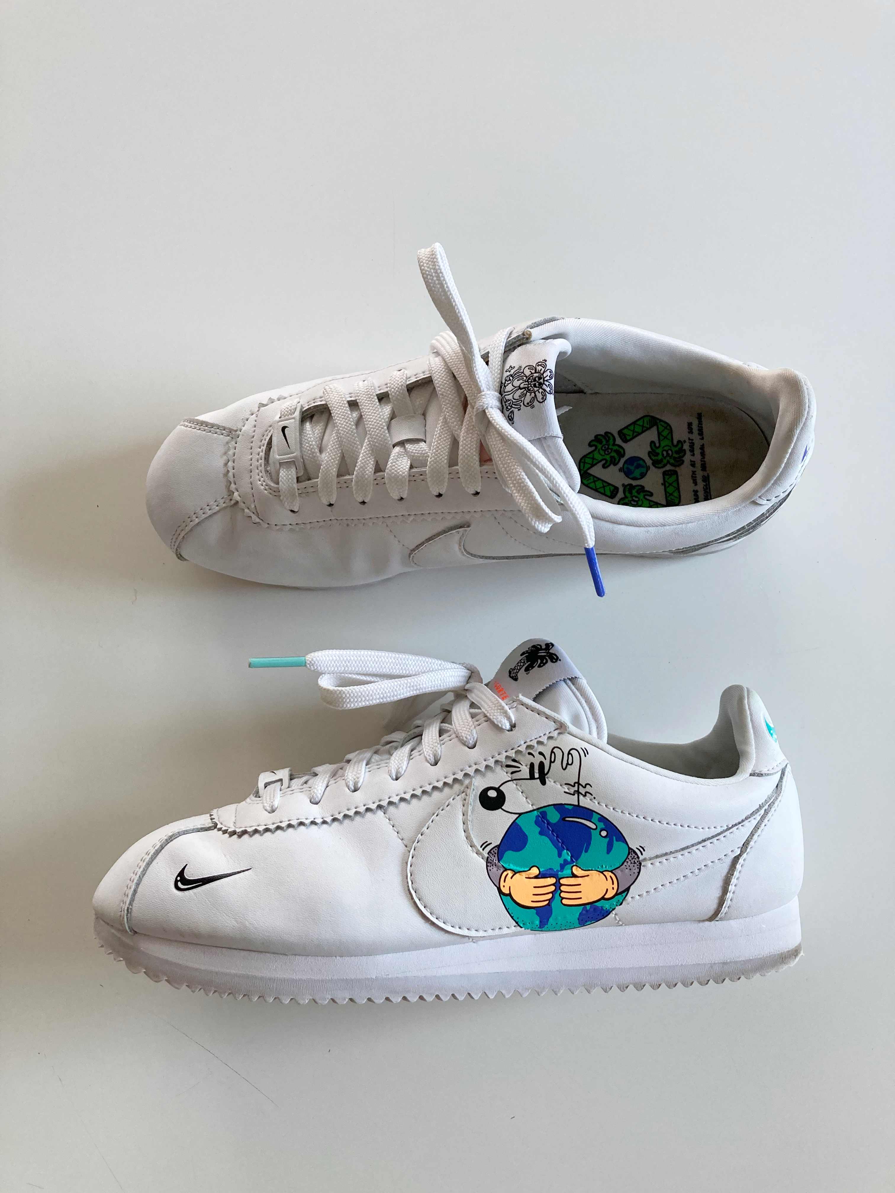 Steve Harrington Nike Cortez Flyleather Sneaker Turnschuhe 40 Weiß weiss Tag der Erde