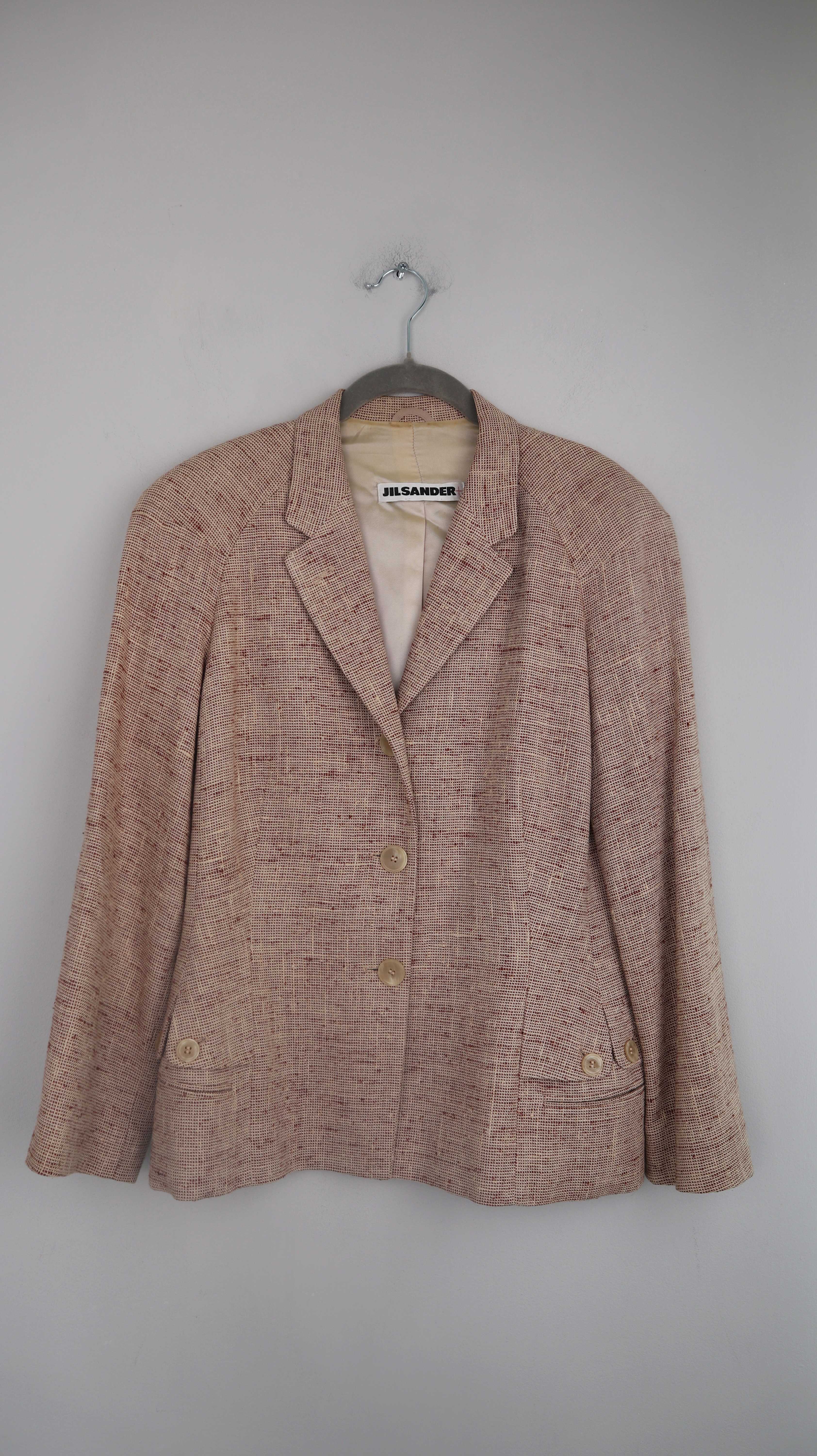 Jil Sander Blazer Jacke 38 M true Vintage Wolle rosa gemustert