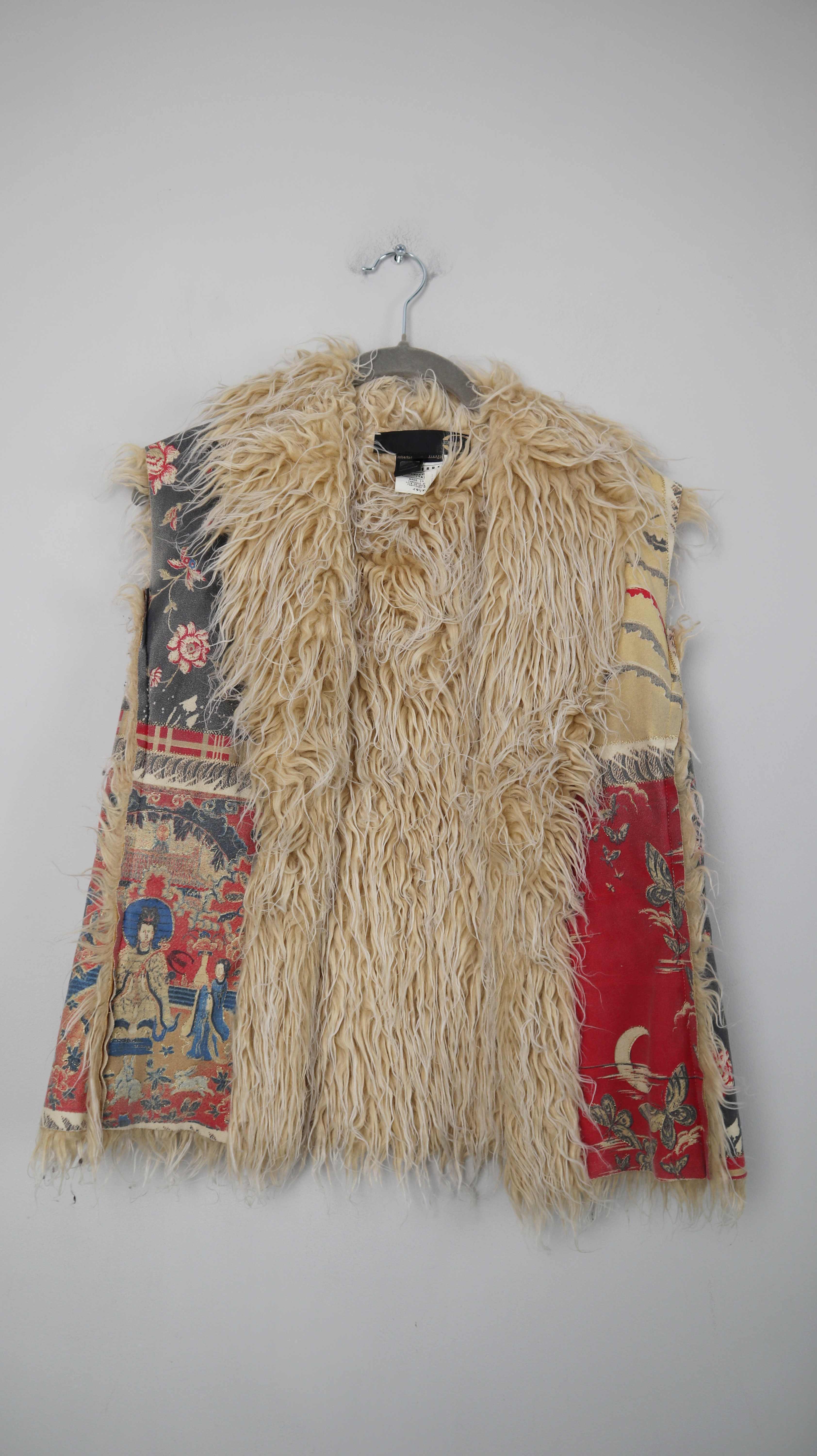 Roberto Cavalli Weste Fellweste bunt Hippie 38 M bohemian Folklore