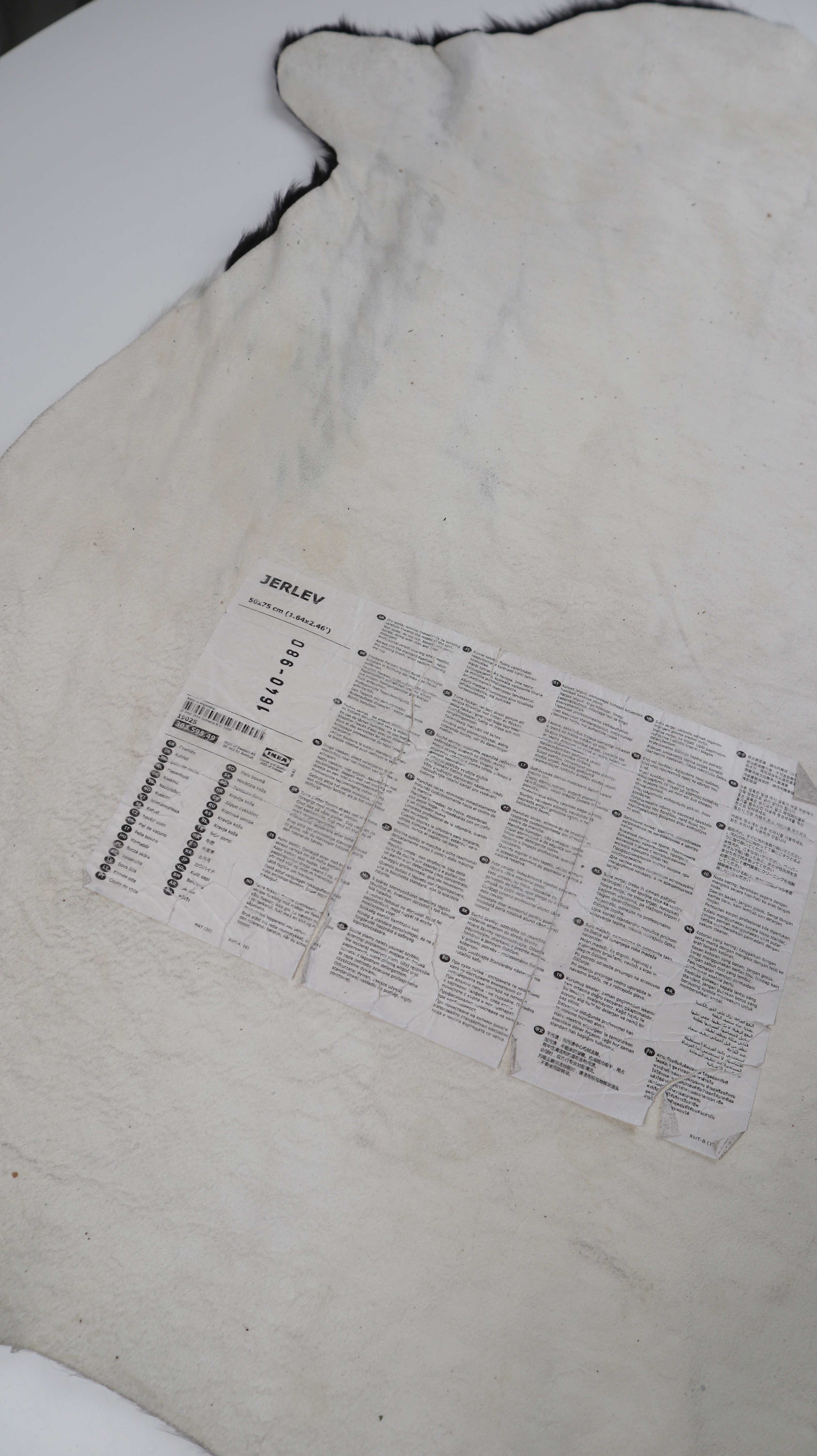 Ikea Teppich Kuhfellteppich schwarz weiß 50 x 75 Fellteppich