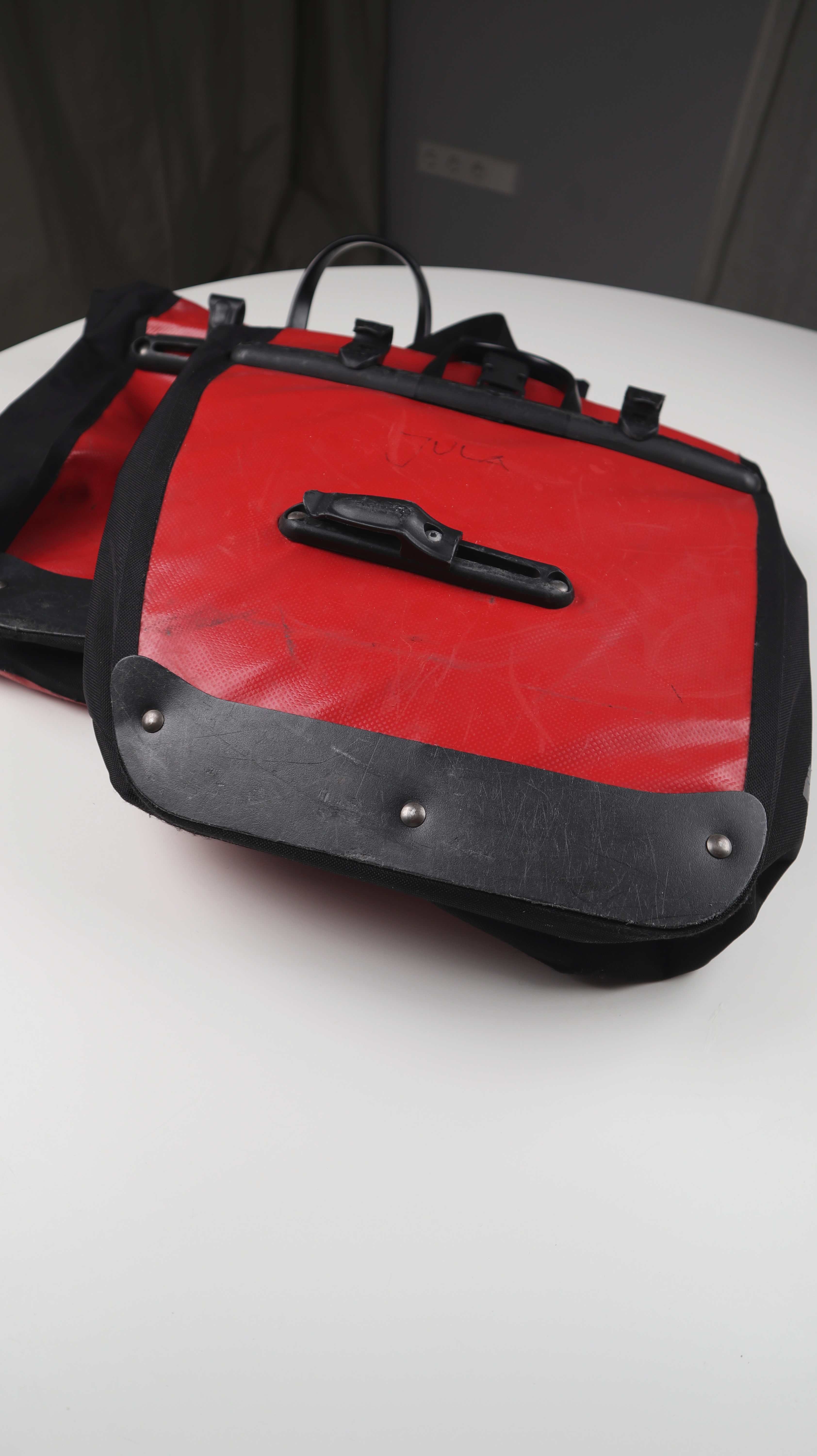 alex fahrradtasche Alex Satteltaschen Fahrradtaschen Set rot schwarz Planentaschen Gepäck – Handpicked pieces
