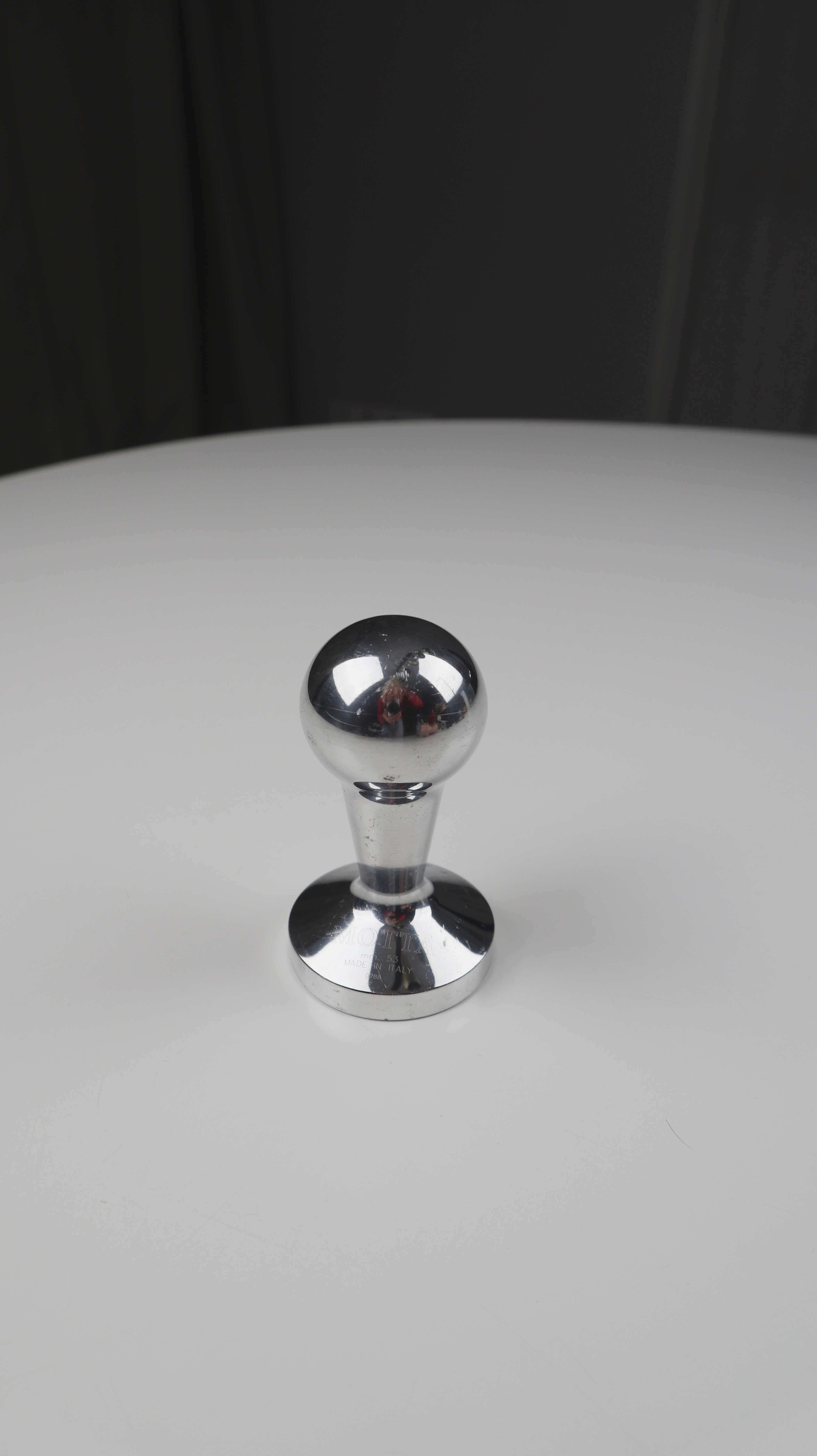 Motta Temper Kaffeepresse Stempel Edelstahl Silber 53 mm made in italy