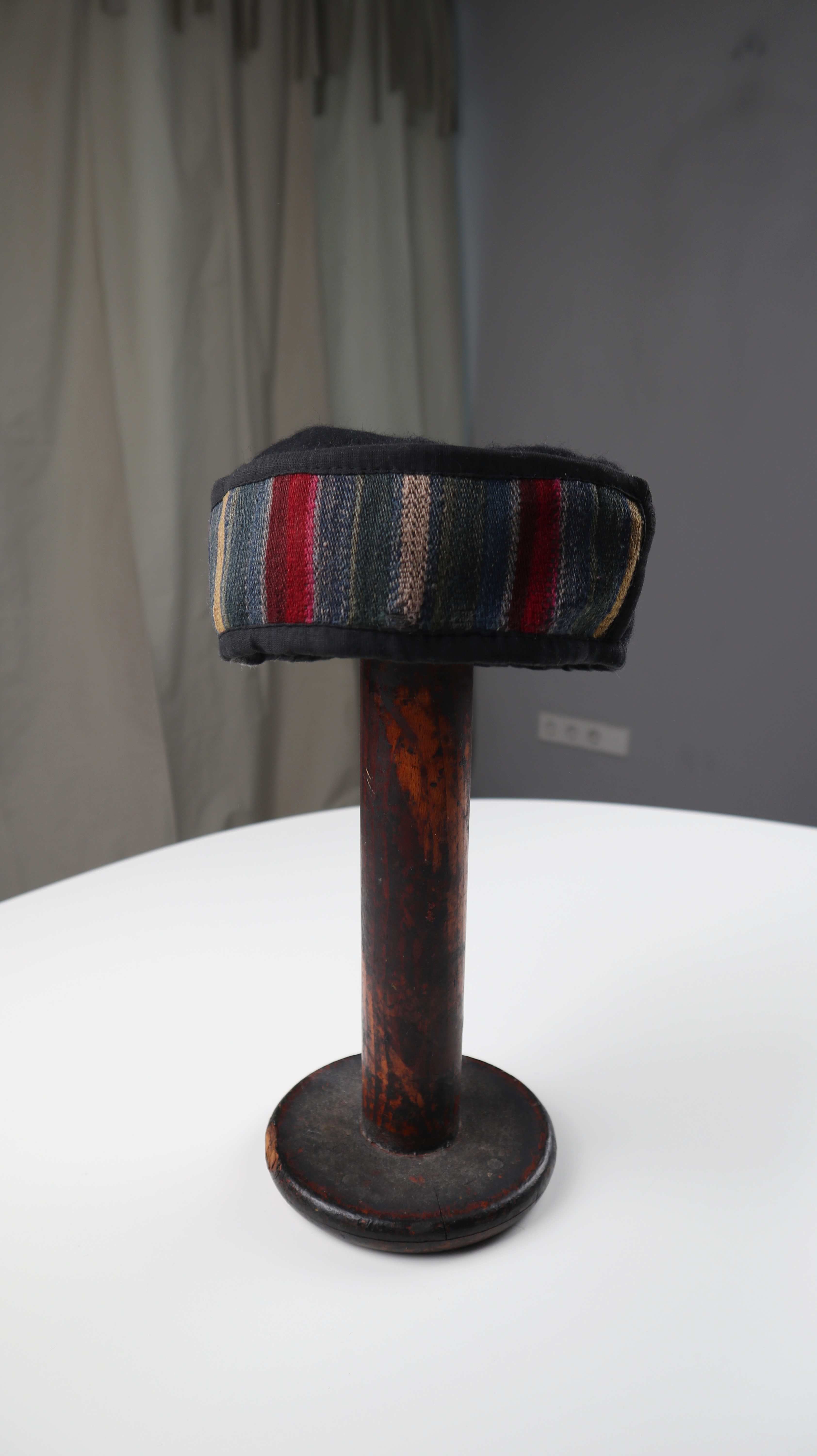 Kappe Mütze schwarz bunt Nepalesische Wollräuchermütze Siesta Kappe