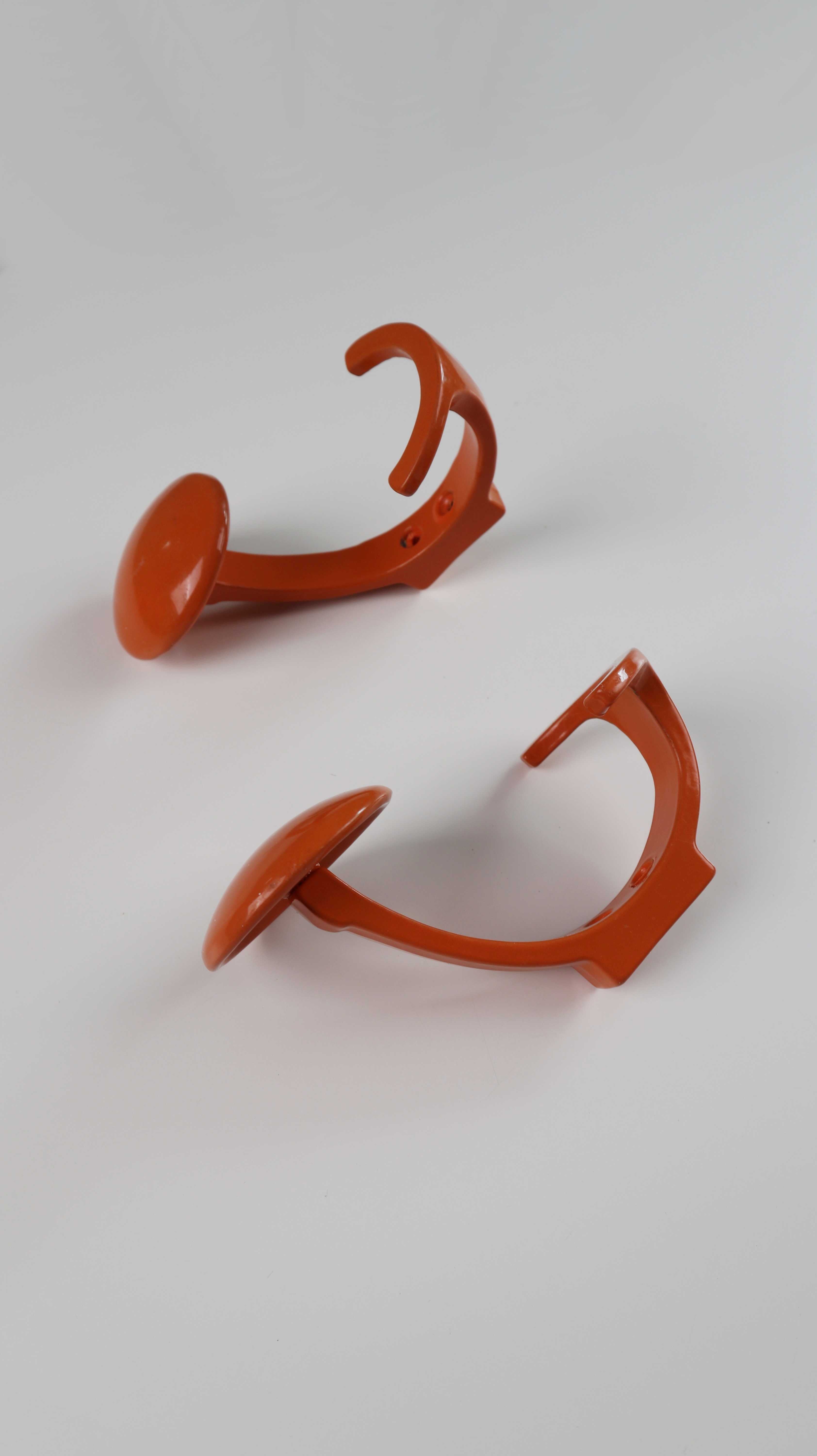 Haken Wandharken Retro true Vintage Orange Metallwandhaken rund Garderobe Jackenhake