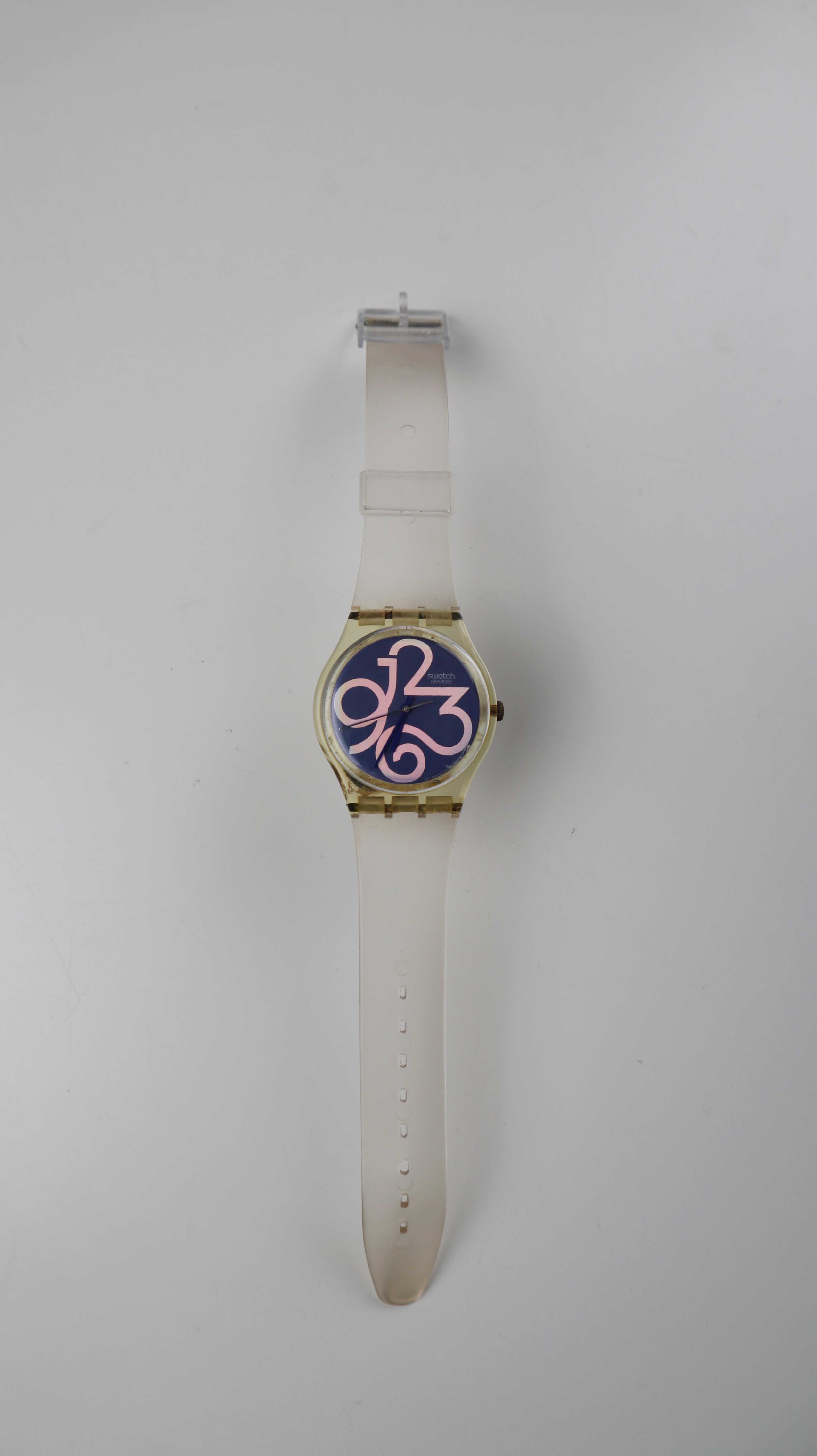 Swatch Uhr Armbanduhr GK171 1994 Transparent blau Unisex