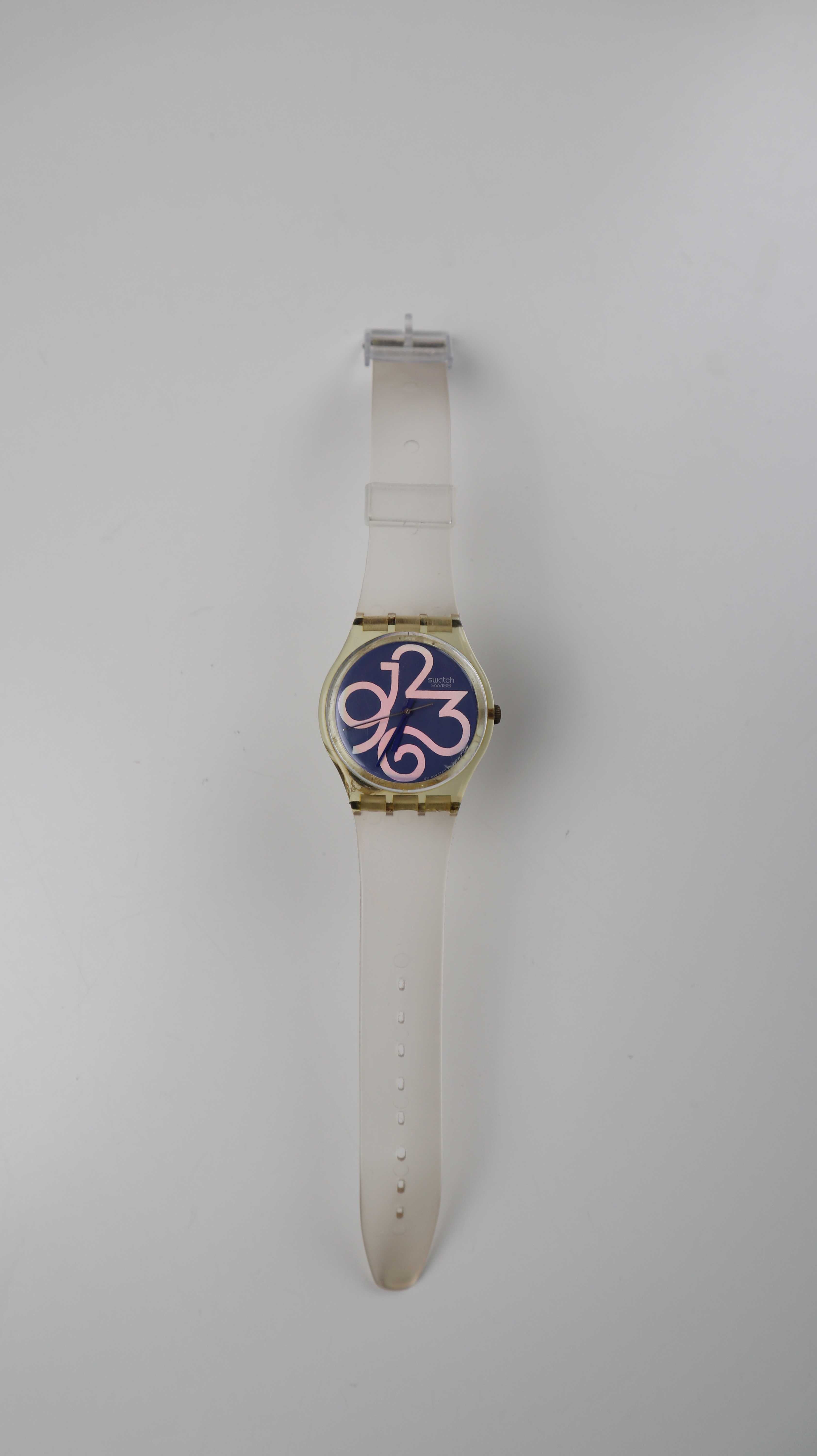 Swatch Uhr Armbanduhr GK171 1994 Transparent blau Unisex