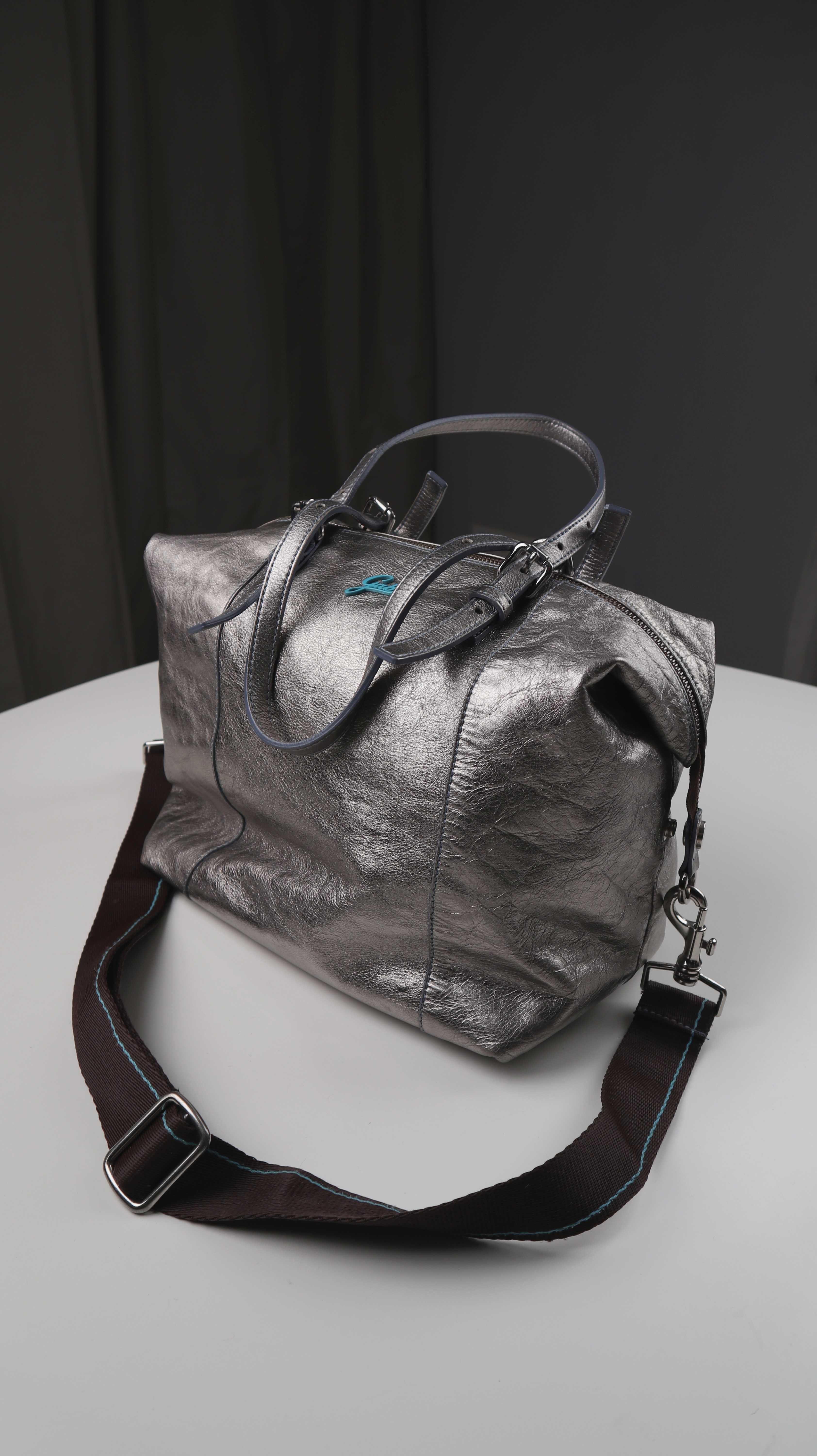 Gabs Tasche Umhängetasche silber Metallic Crossbag G3 Plus Schultertasche